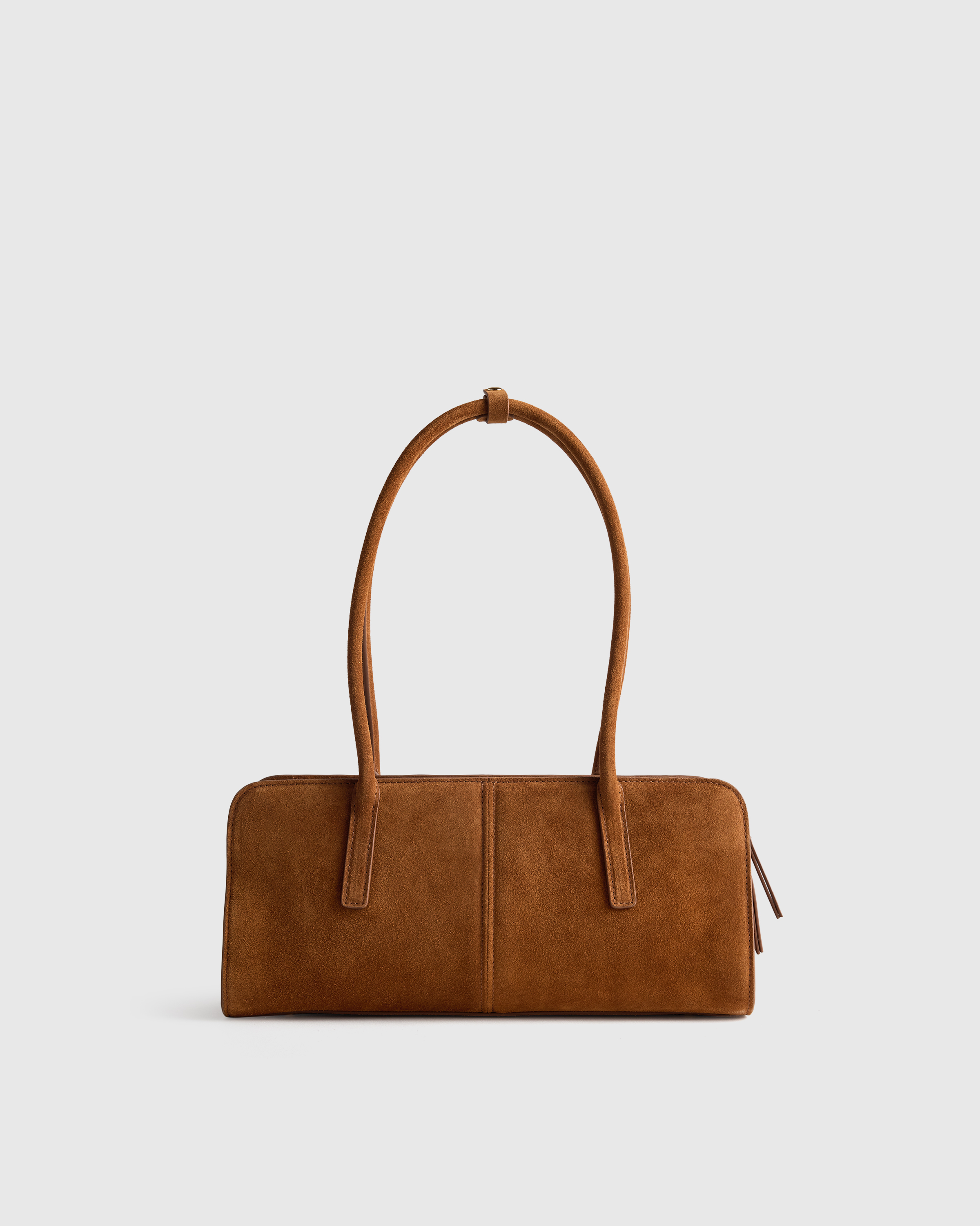 Italian Suede East-West Shoulder Bag