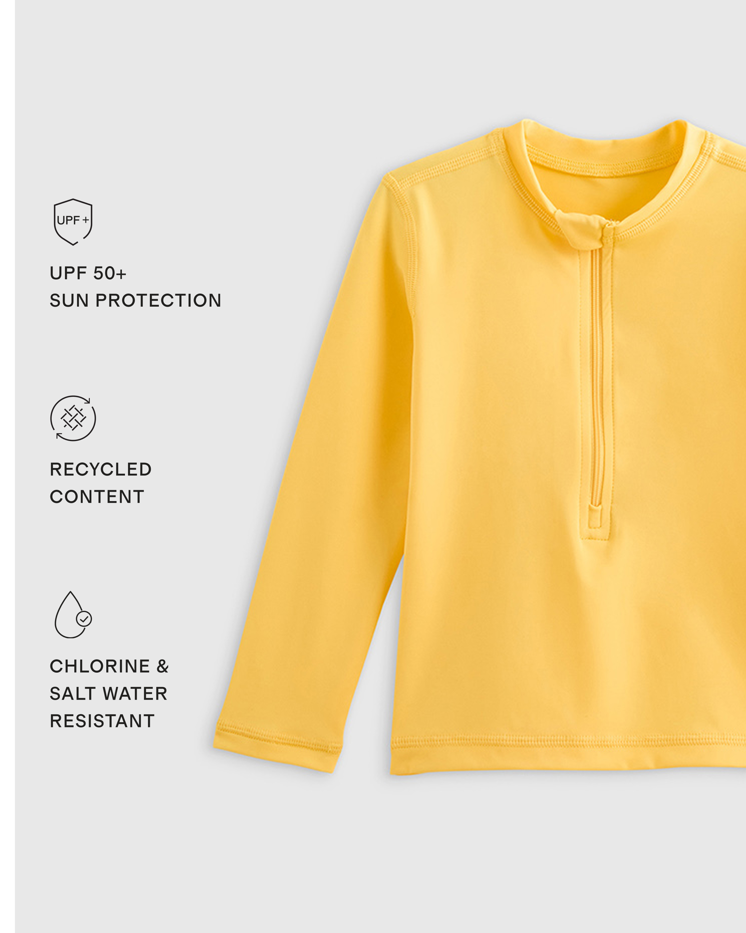 Long Sleeve Zip-Up Rash Guard - Baby - thumbnail 2