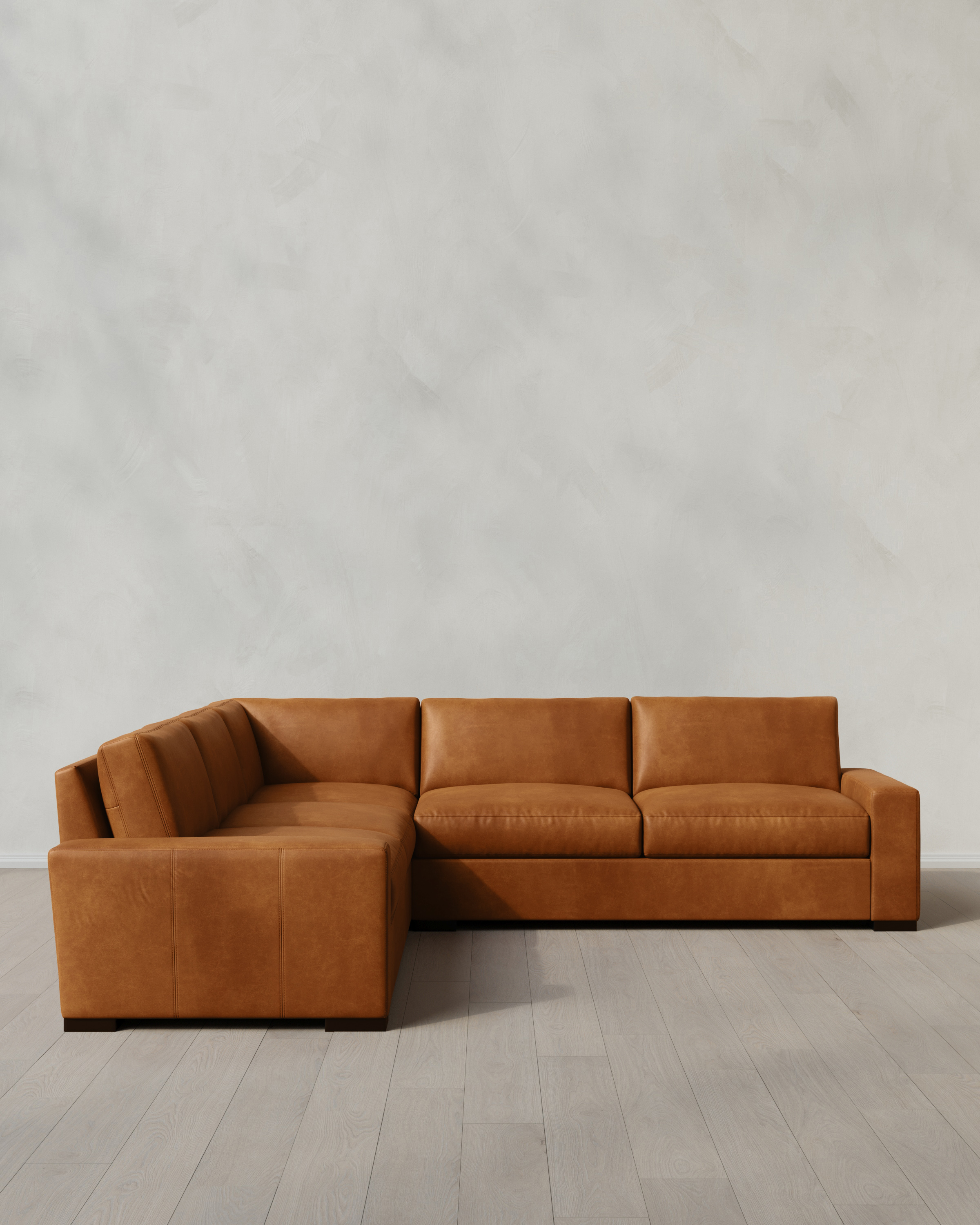Stillman Leather L-Sectional in Auburn