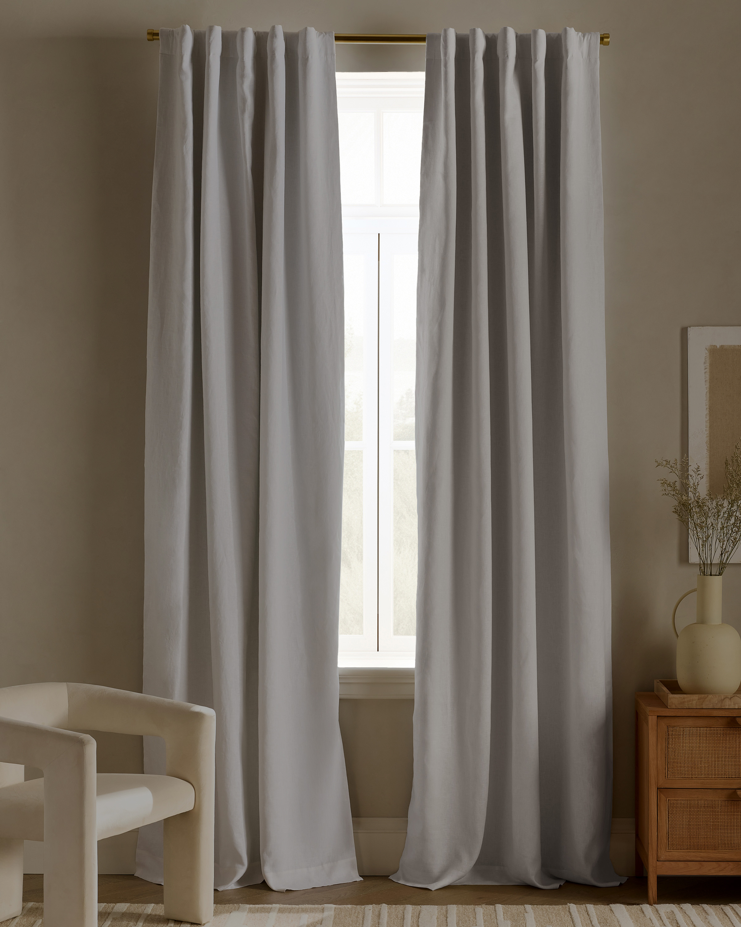 IVORY European Linen True Blackout Curtain - 48x84