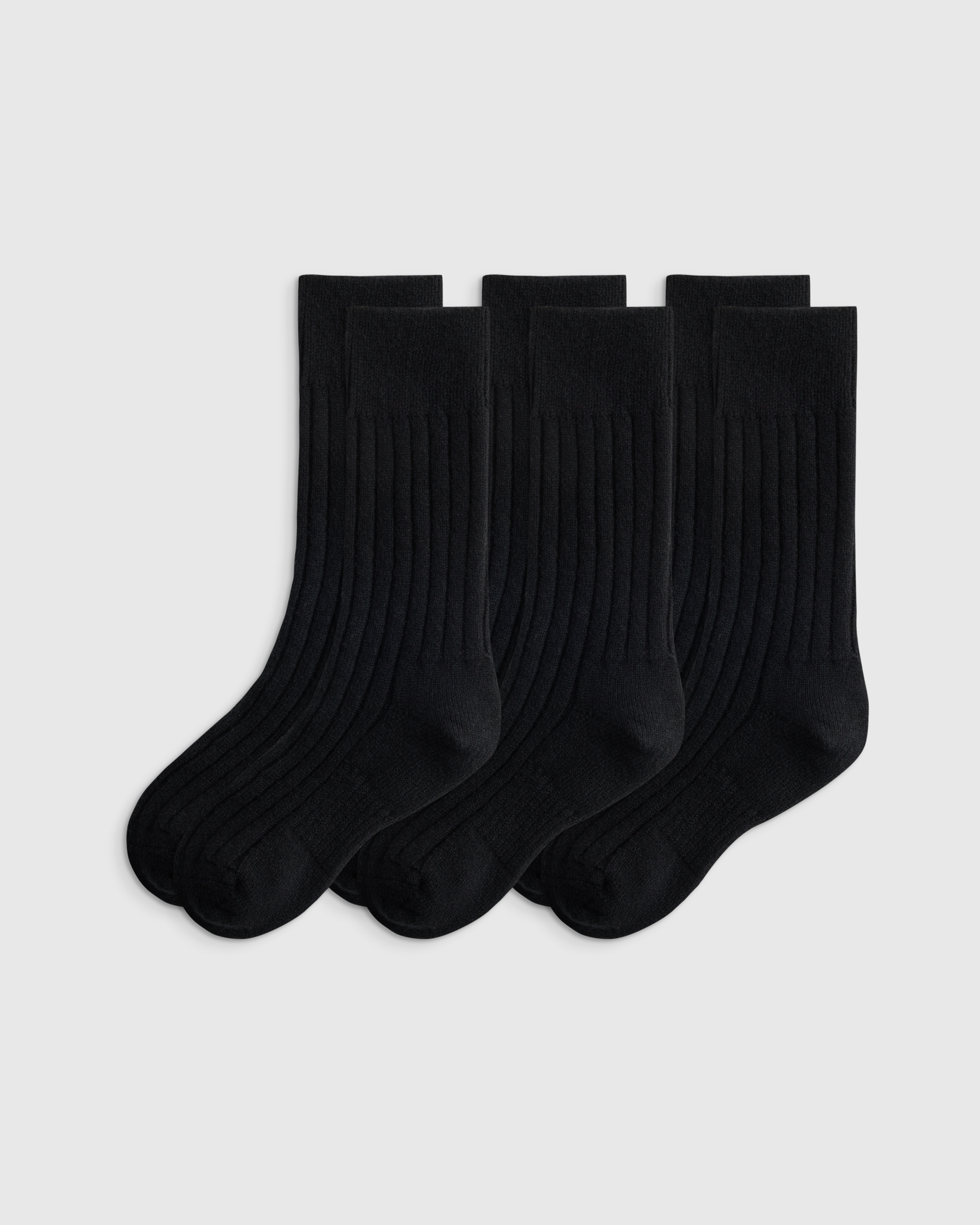 Merino Cashmere Blend Ribbed Crew Sock (3-Pack)