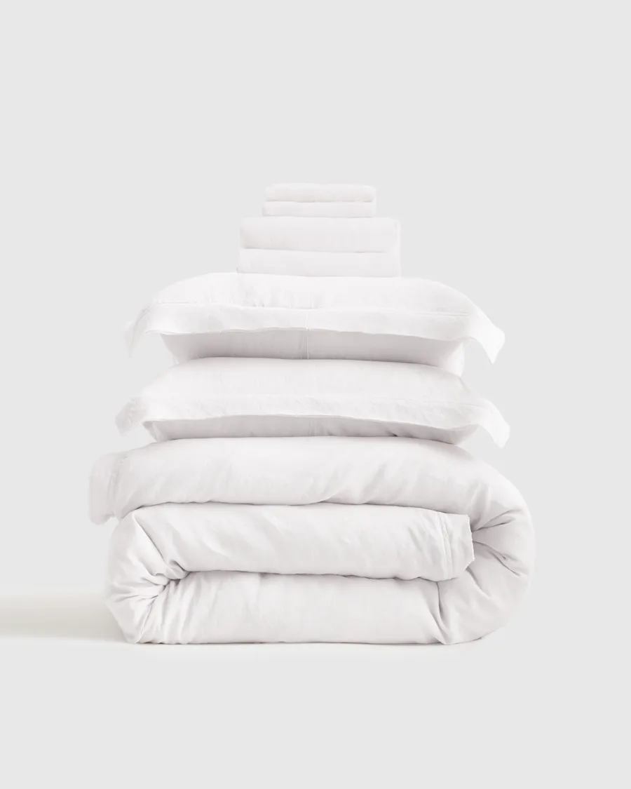 Euro Linen Double Flange white 183799