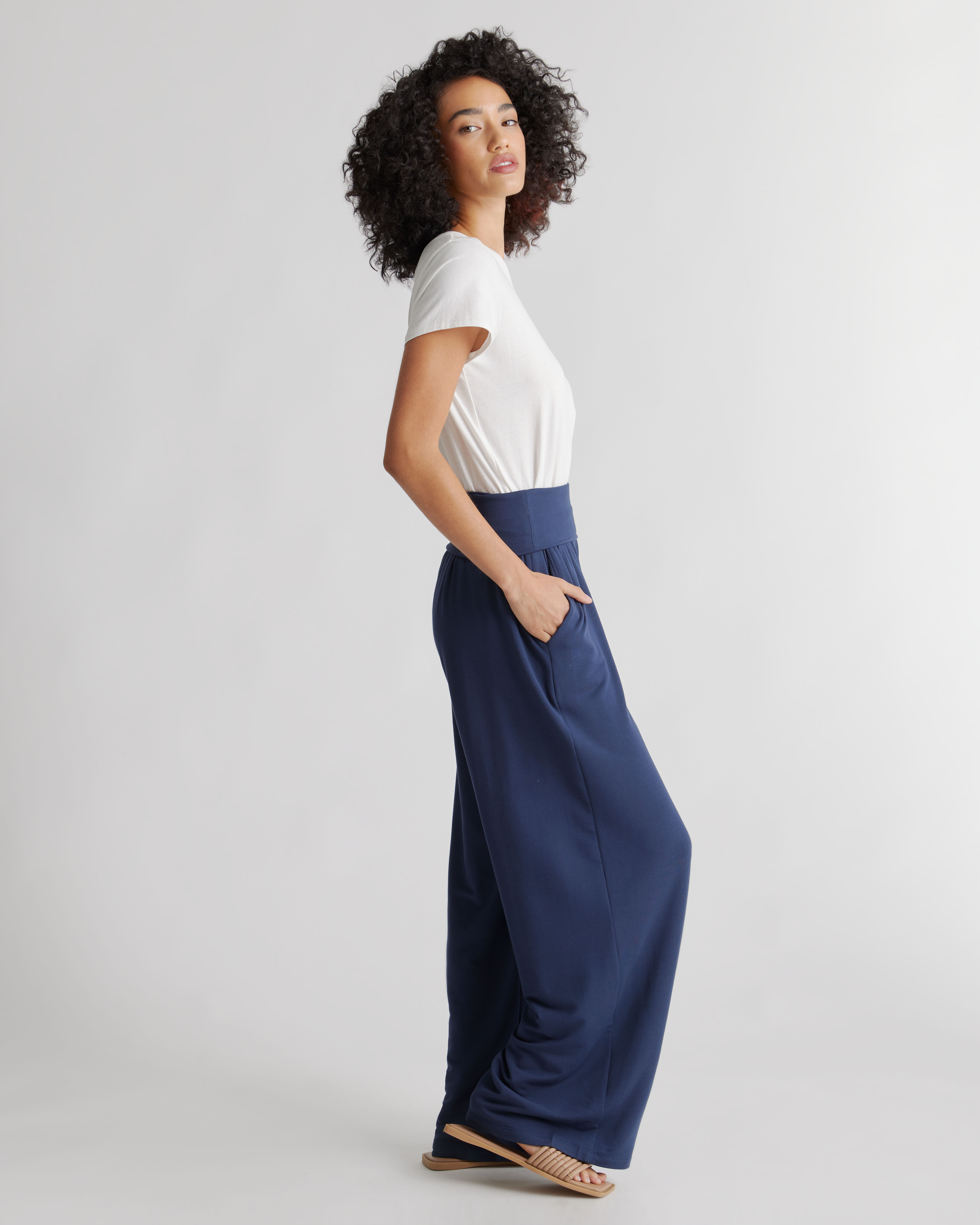 French Terry Modal Wide Leg Pant