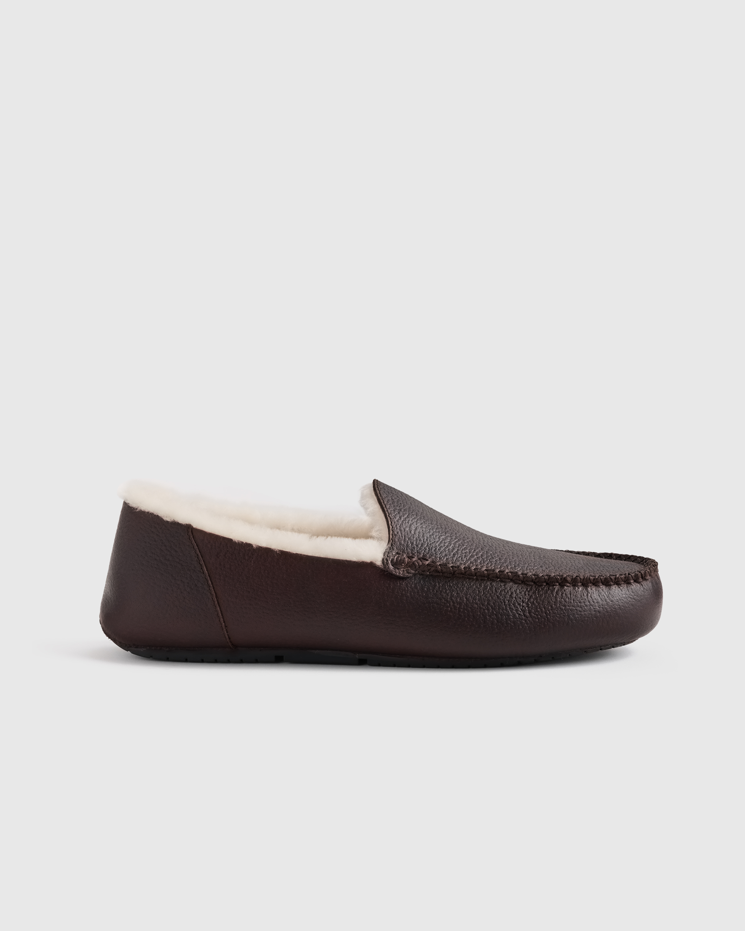 Italian Leather Handstitched Moccasin Slipper