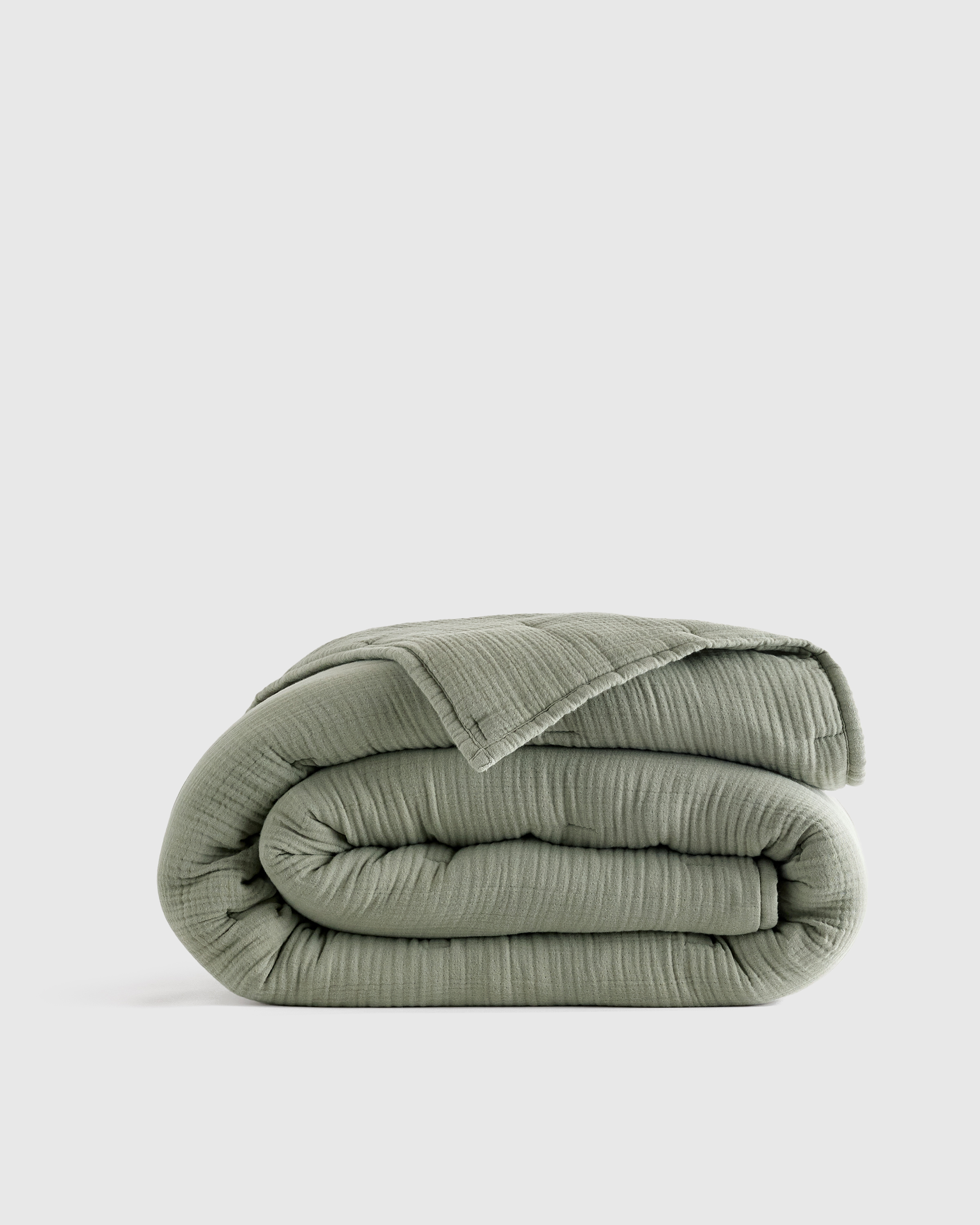 Organic Airy Gauze Dream Quilt - Olive, King/Cal King