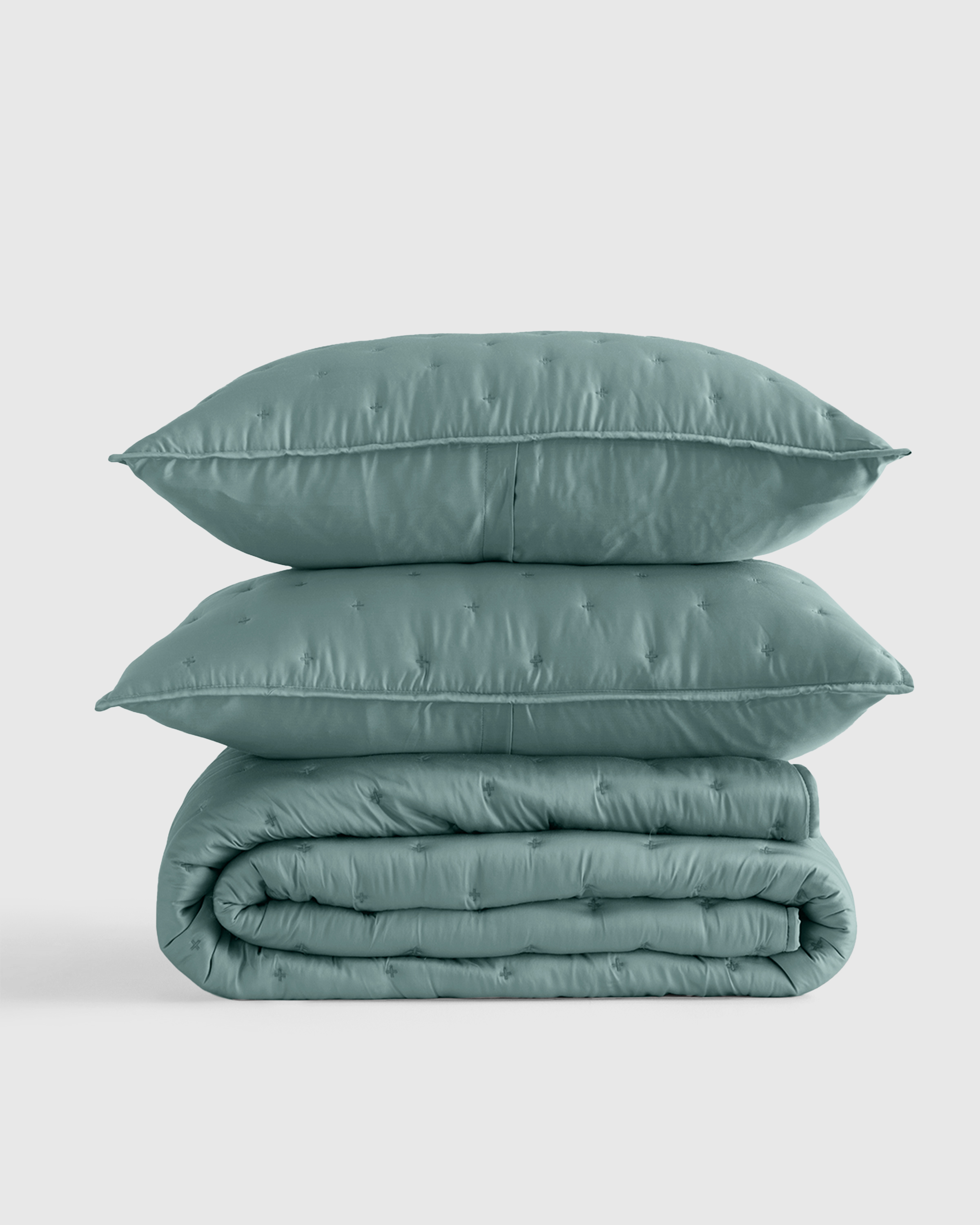 Bamboo Dream Quilt Set - Olive, King/Cal King