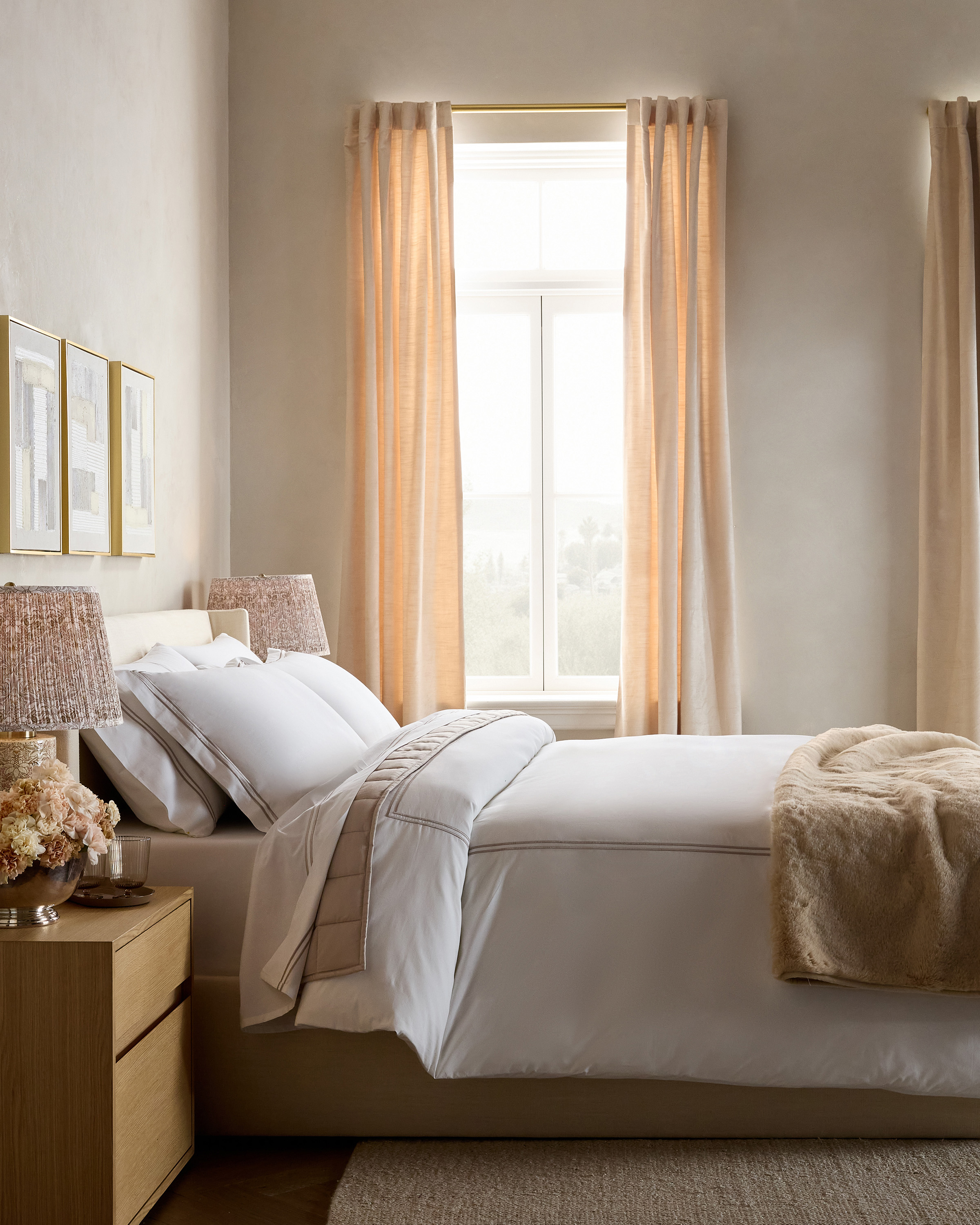 Classic Organic Percale Embellished Duvet Cover Set - thumbnail 9