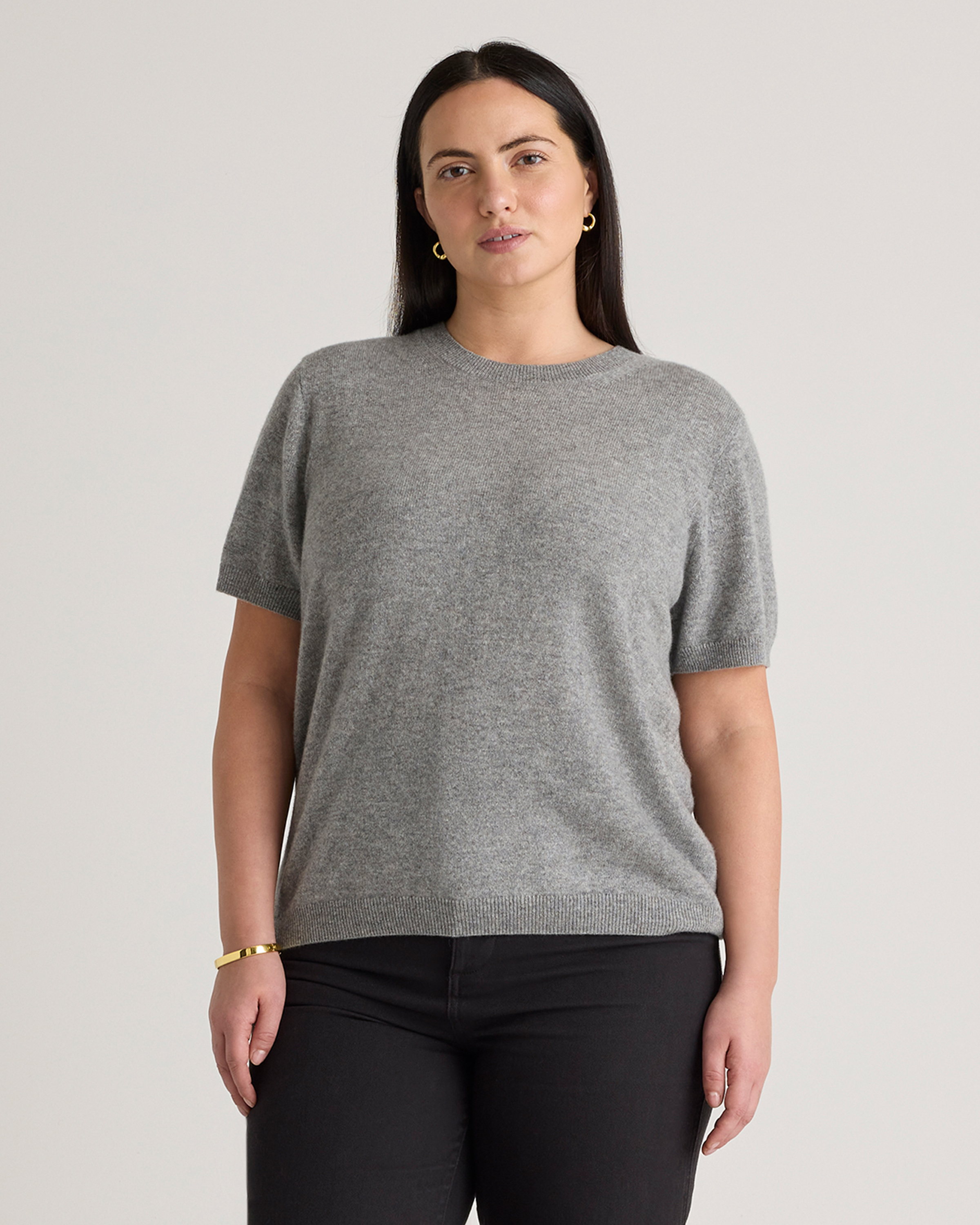 Shop Quince Women's Mongolian Cashmere T-shirt In Heather Grey