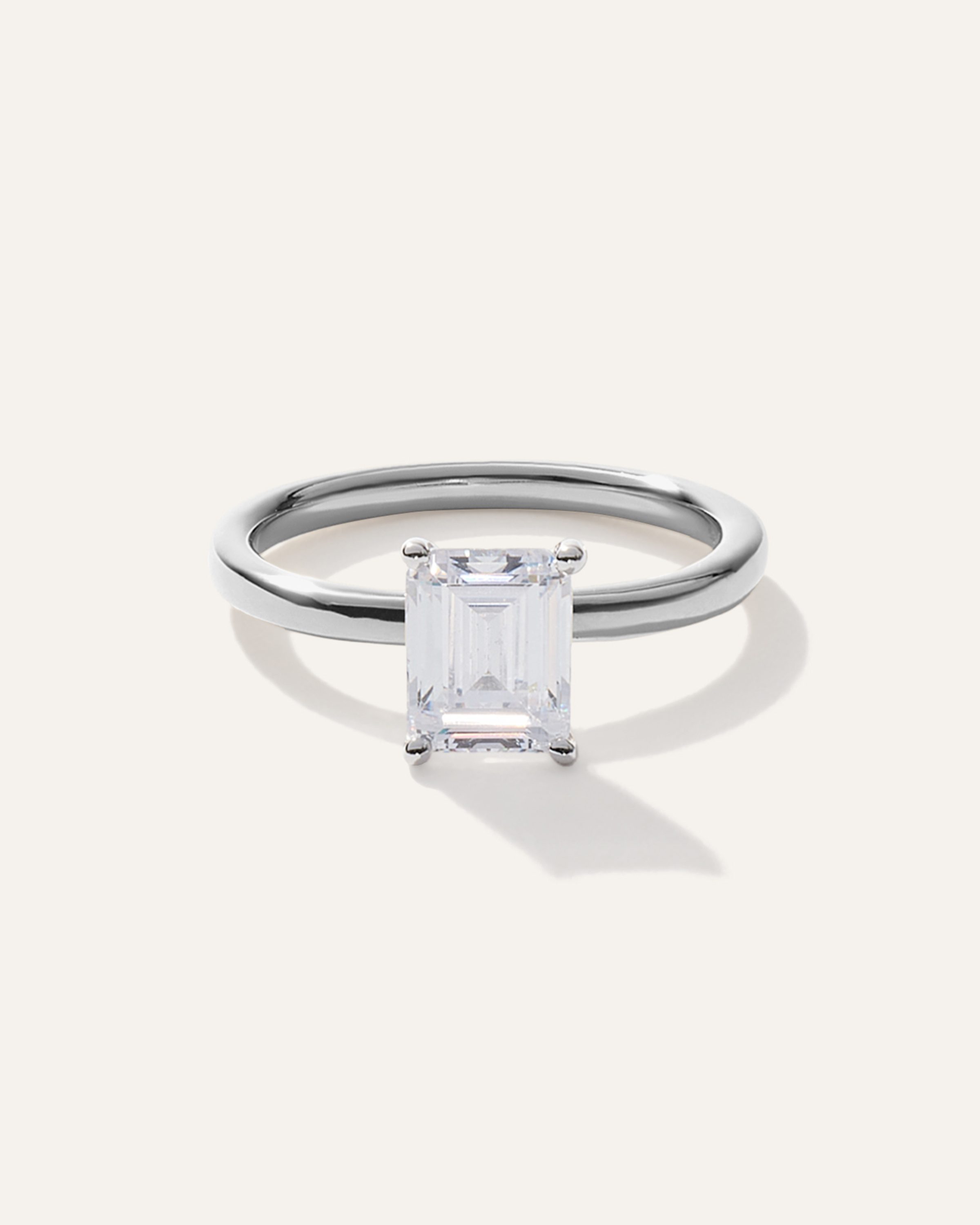 Lab Grown Diamond Emerald Comfort Fit Engagement Ring - 2ct