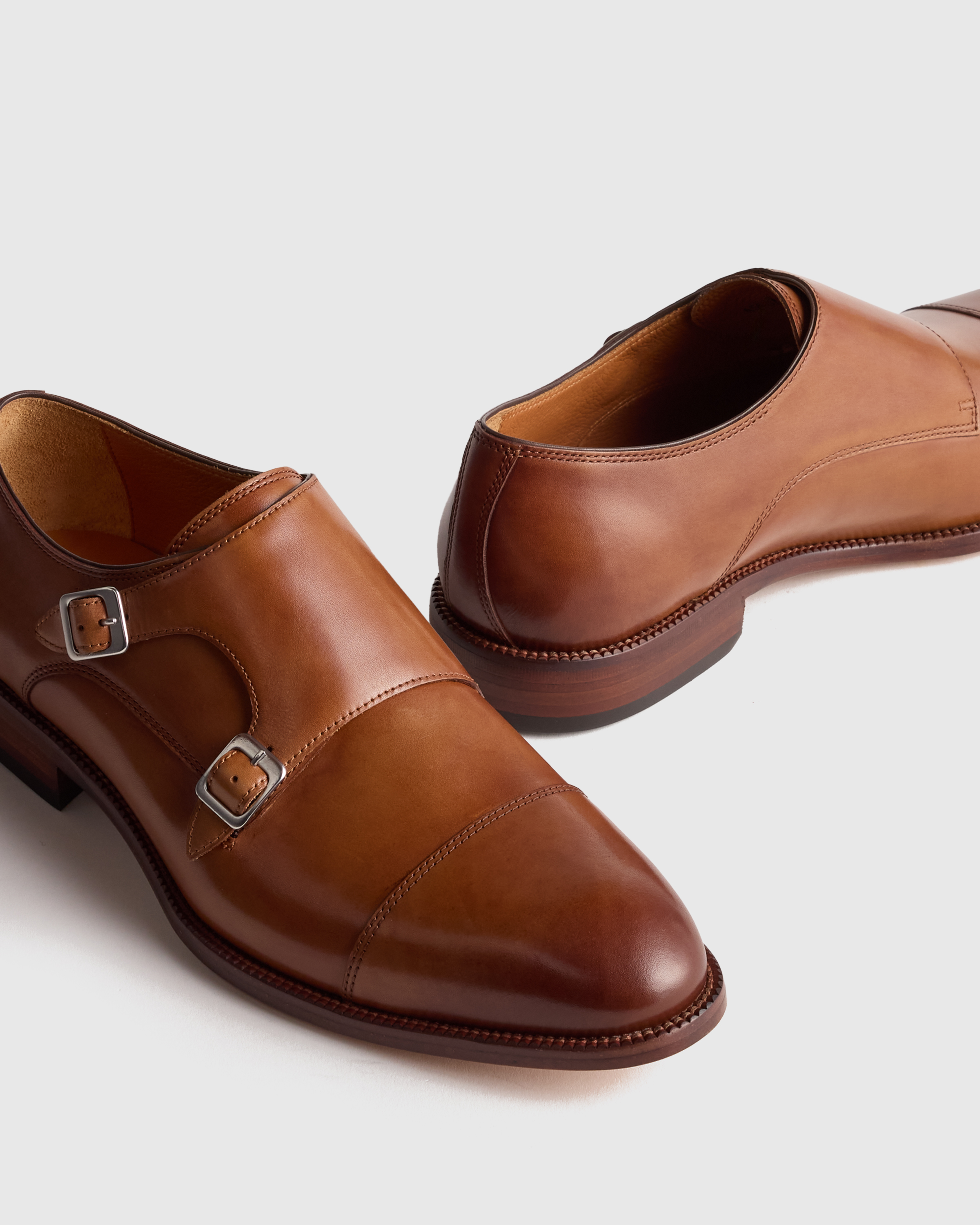 Italian Leather Monk Strap in Oxblood display picture 3