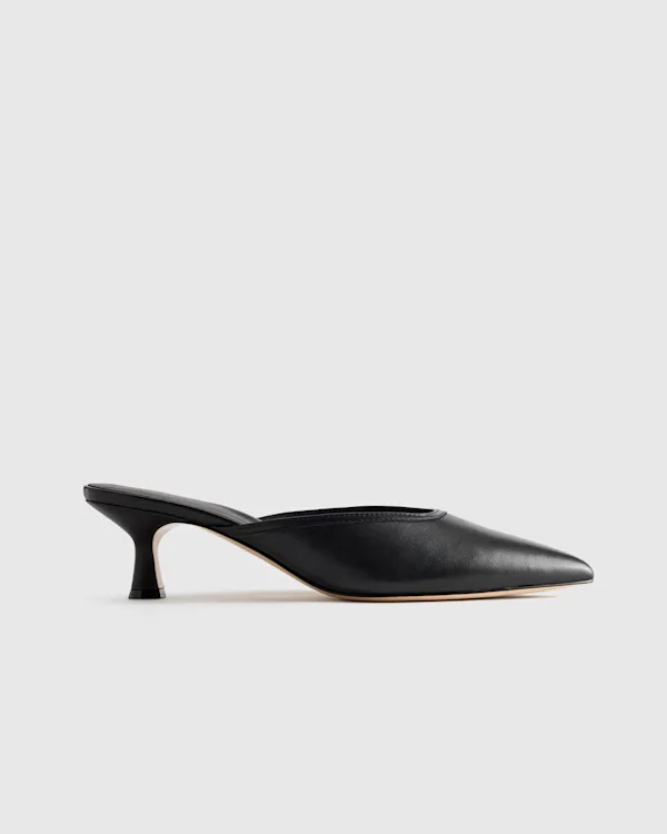 Italian Leather 55mm Kitten Heel Mule