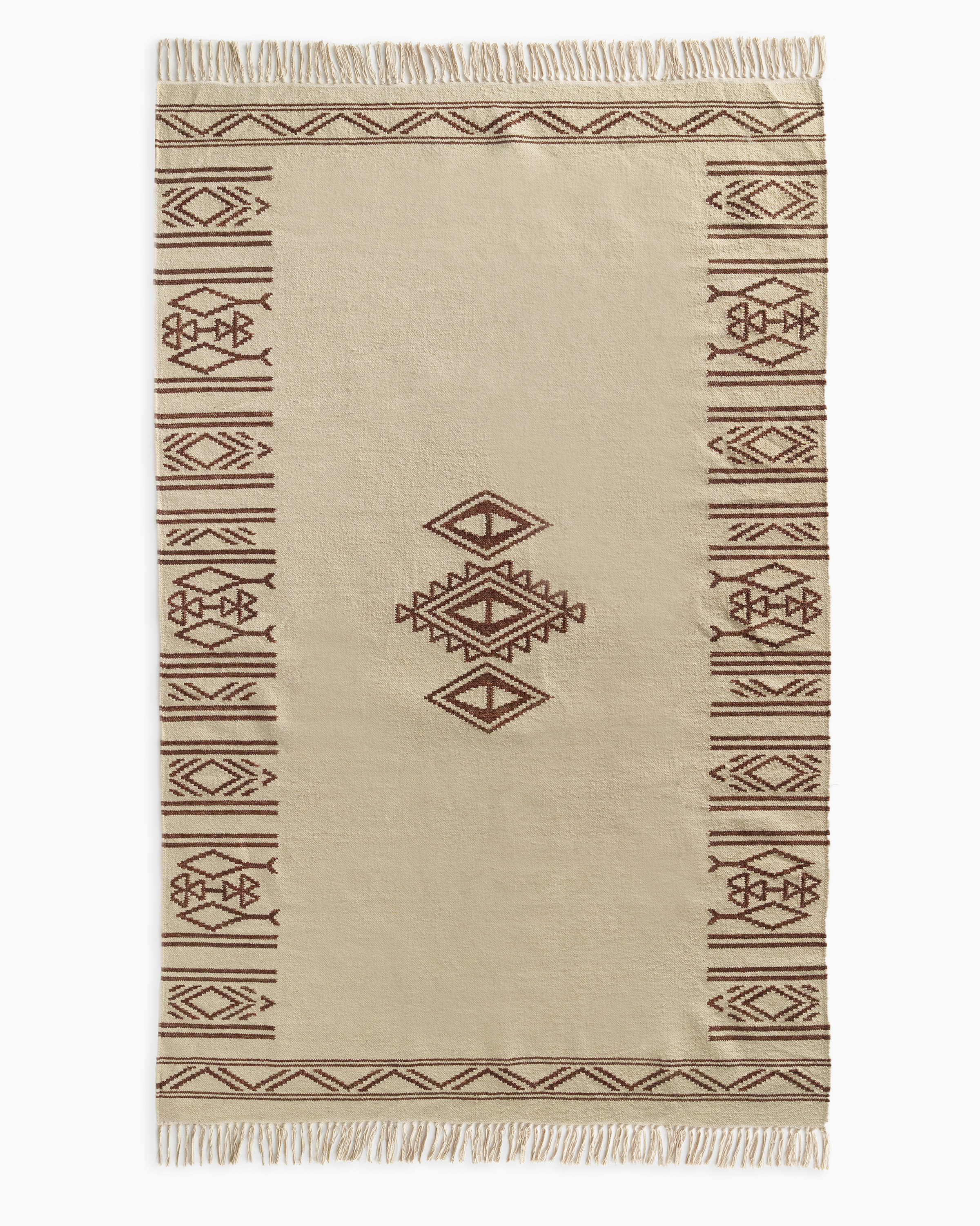Quince Remi Wool Kilim In Brown/ivory