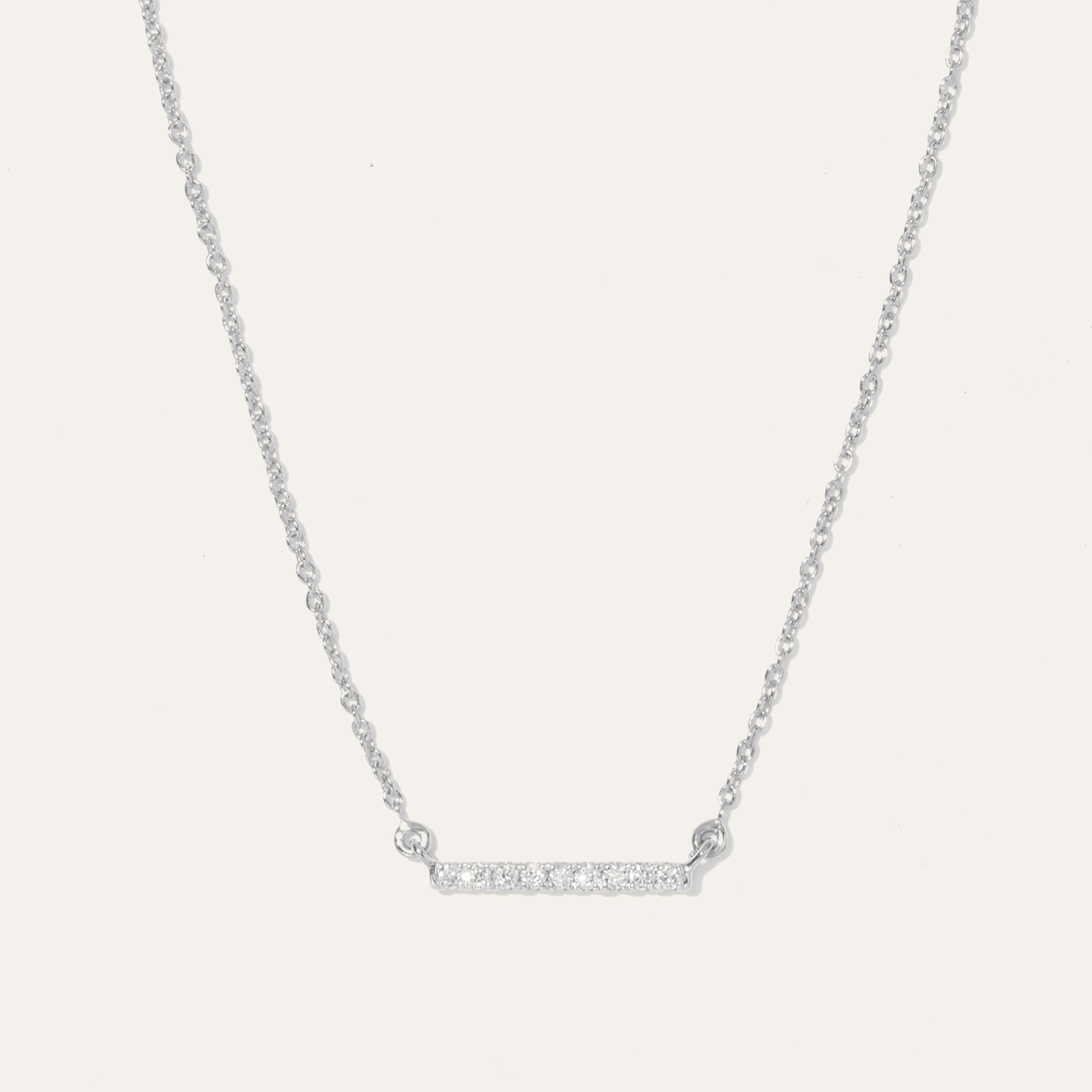 Quince Women's Diamond Bar Necklace In White