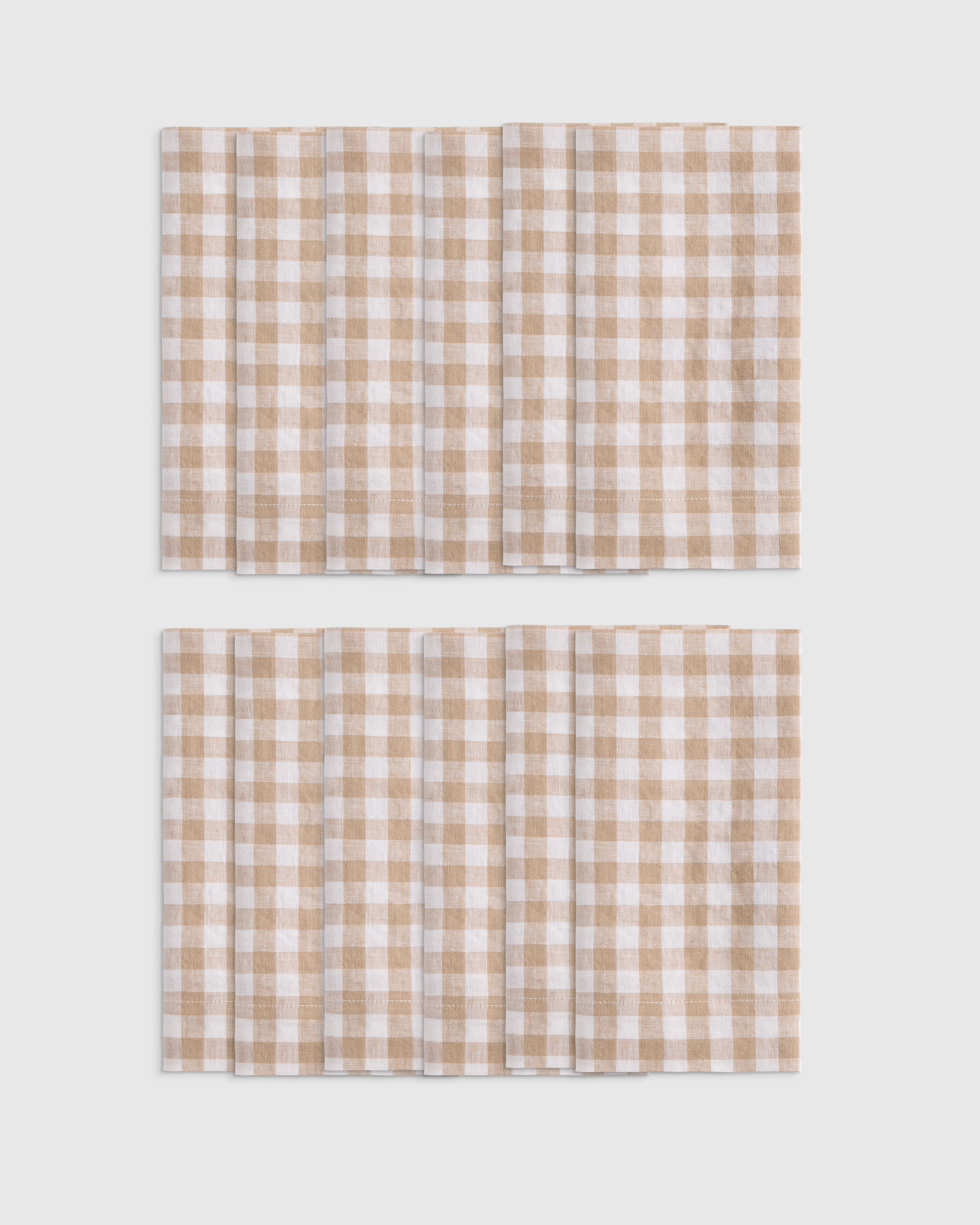 European Linen Everyday Napkins (Set of 12) in Olive Gingham