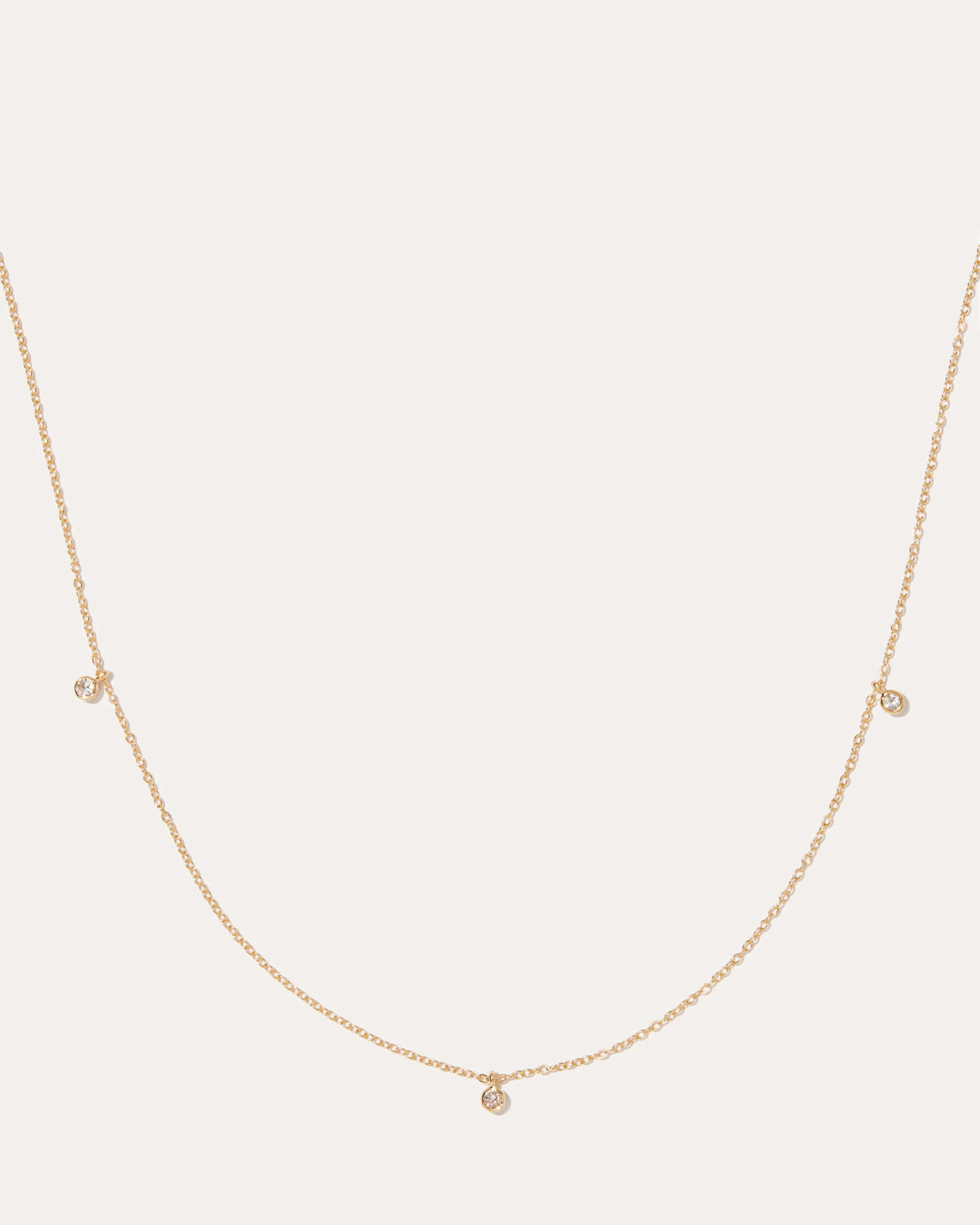 White Sapphire Choker Necklace - Gold Vermeil