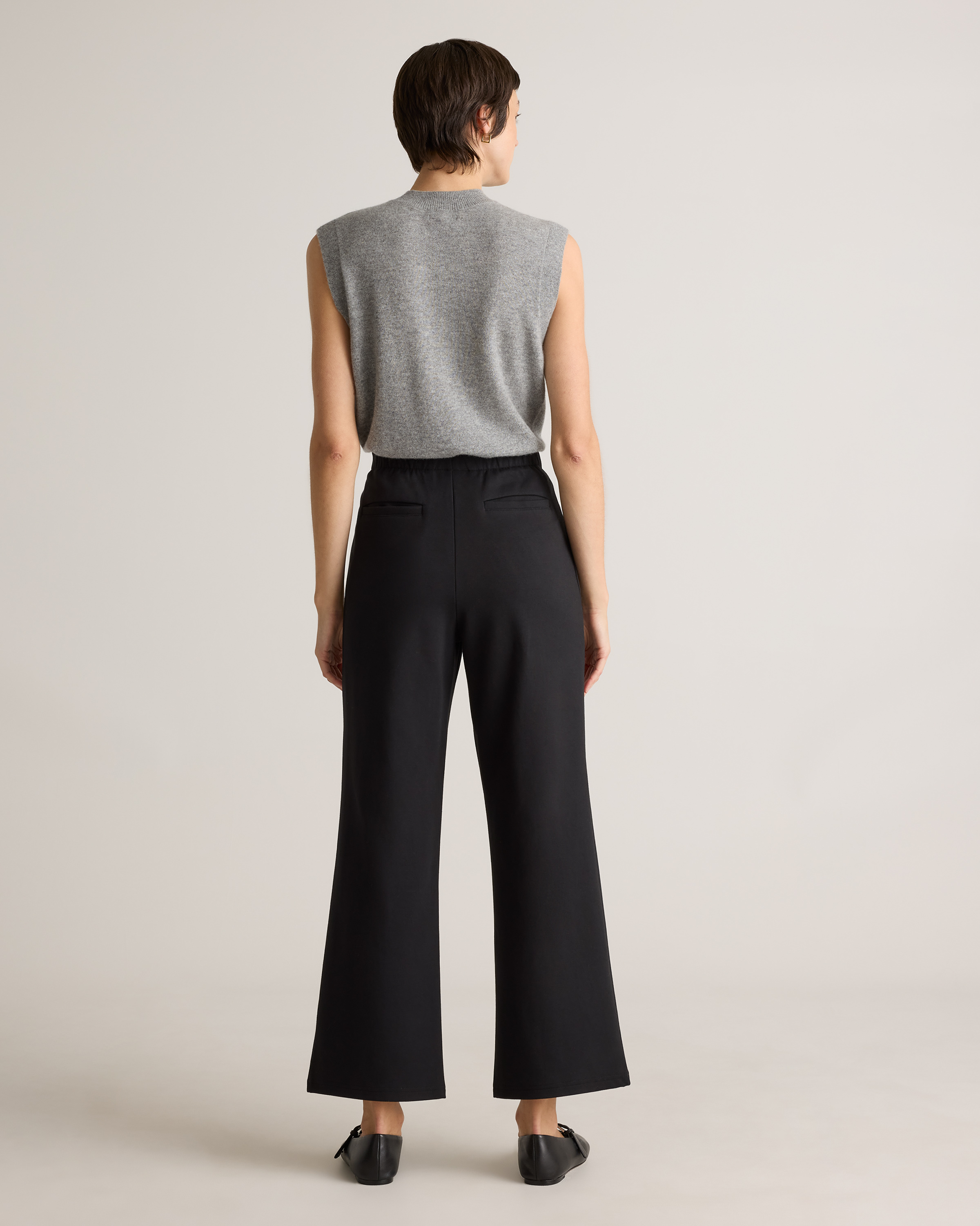 Organic Cotton Double Knit Wide Leg Pants