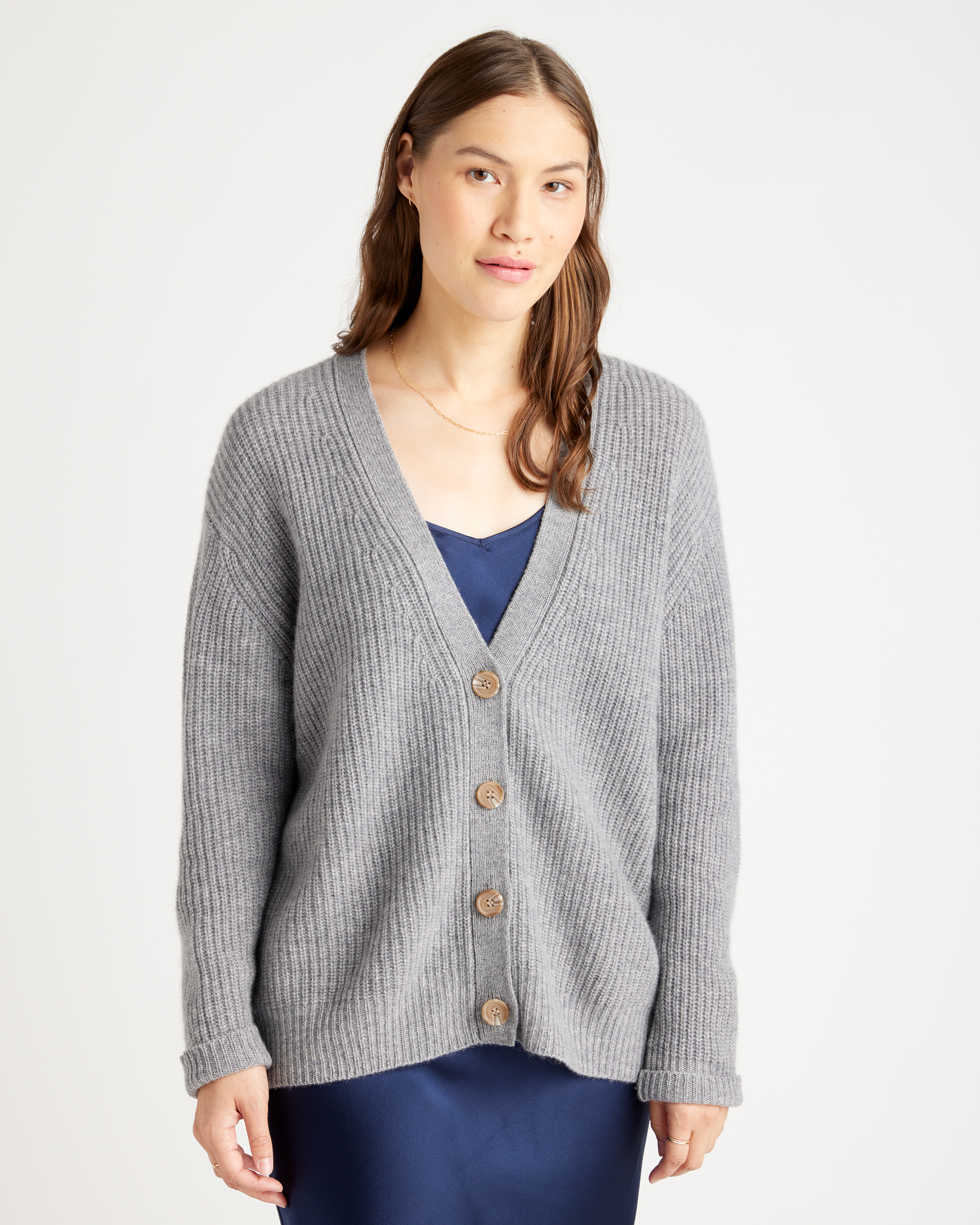 Mongolian Cashmere Boyfriend Cardigan Sweater