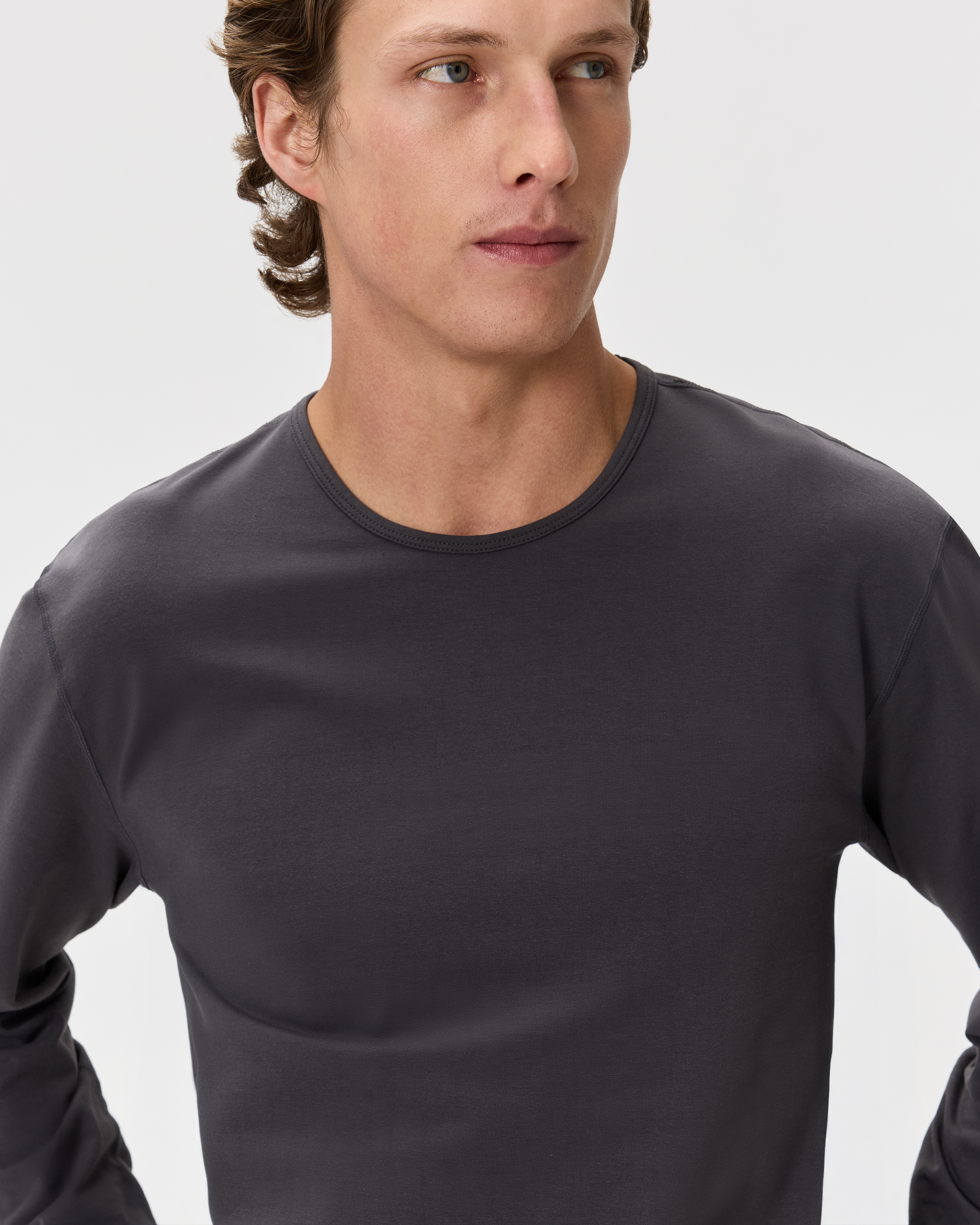 Flex Curve Long Sleeve Tee (3-Pack) in Dark Coal