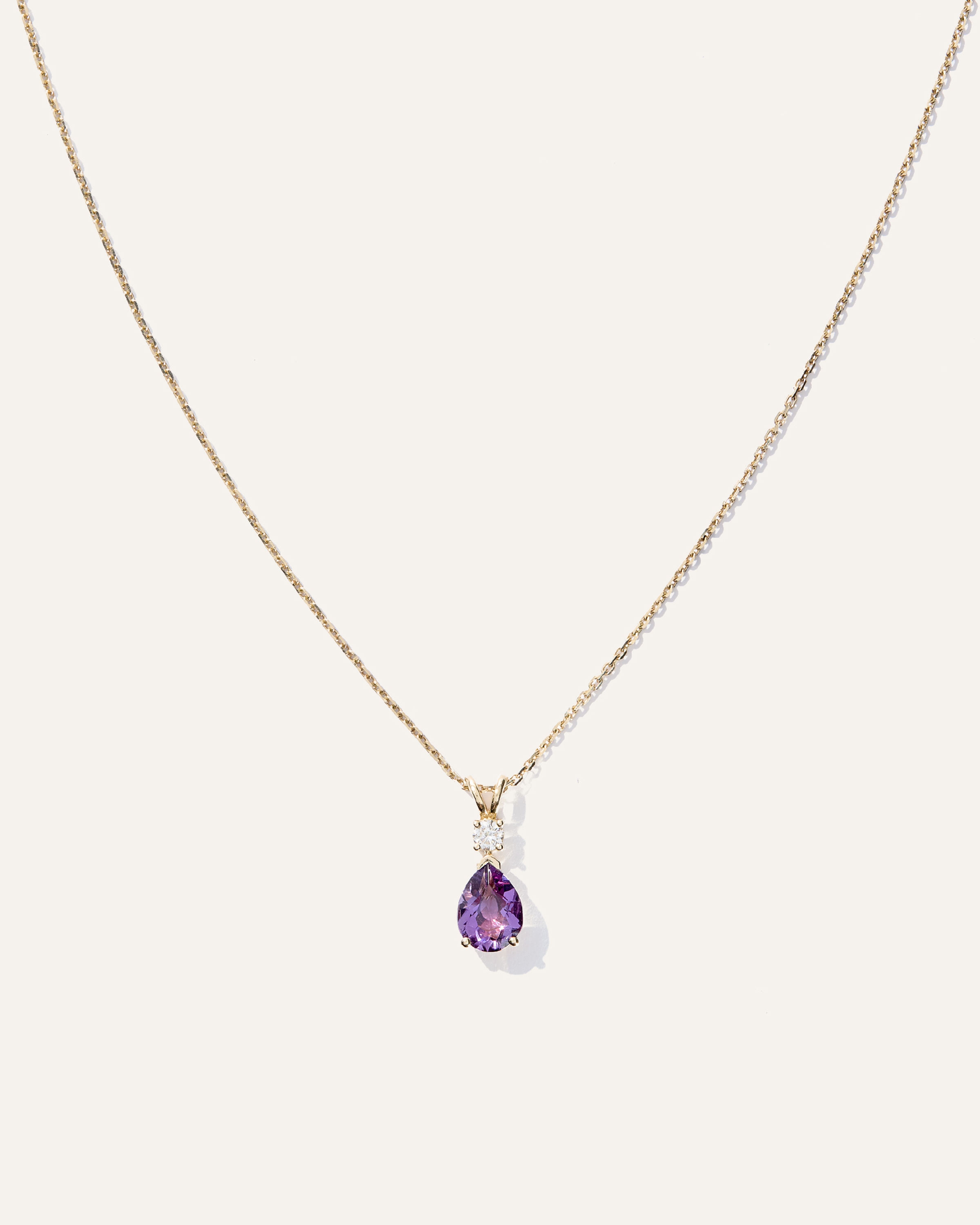 14K Gold Diamond & Semi-Precious Gemstone Drop Necklace