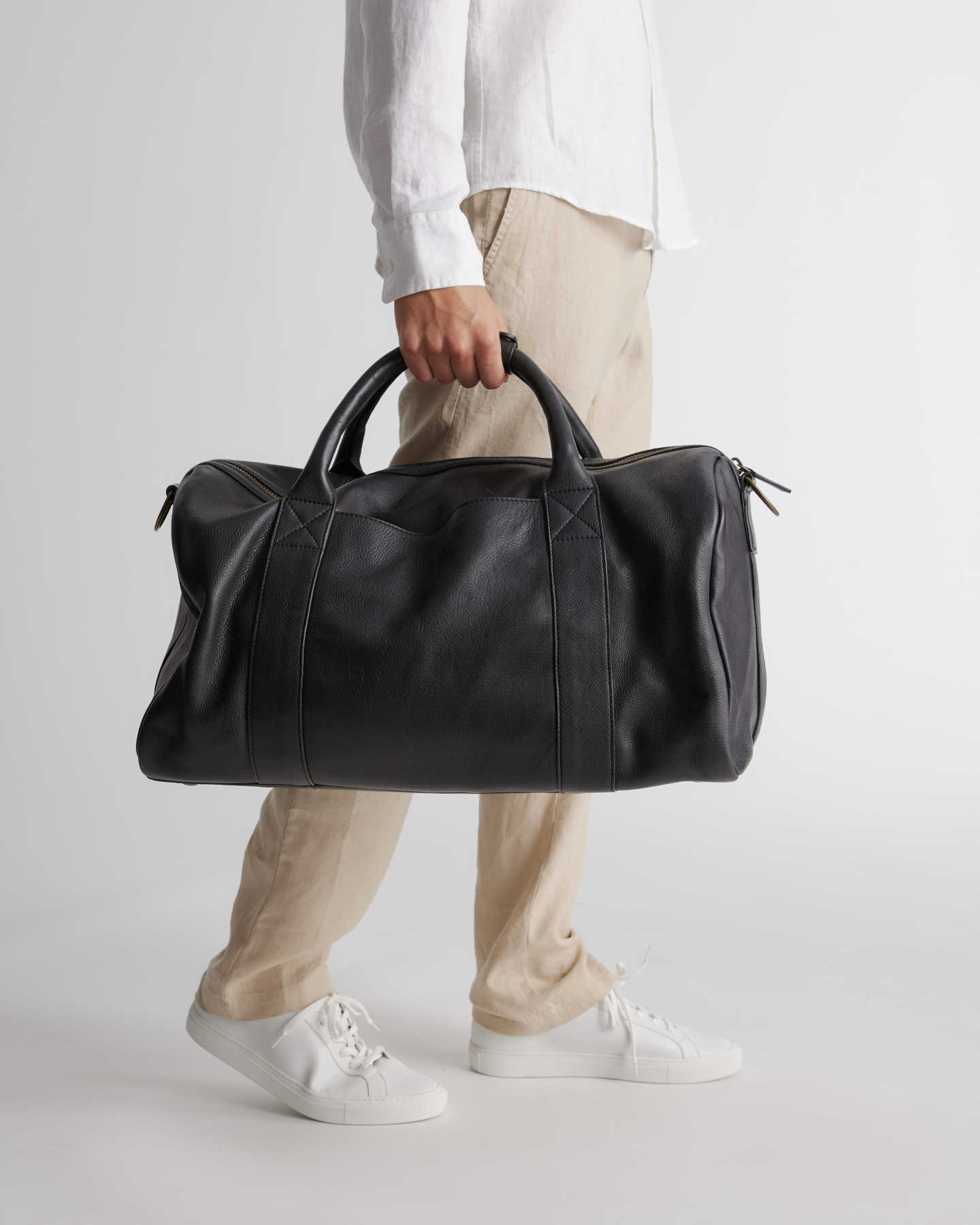 Nappa Leather Duffle Bag - Black