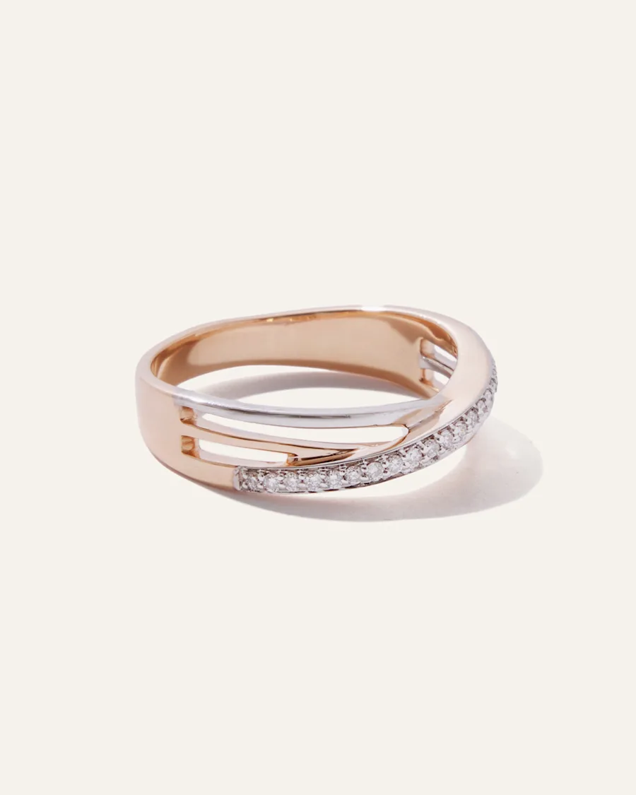 14k Diamond Orbit Ring