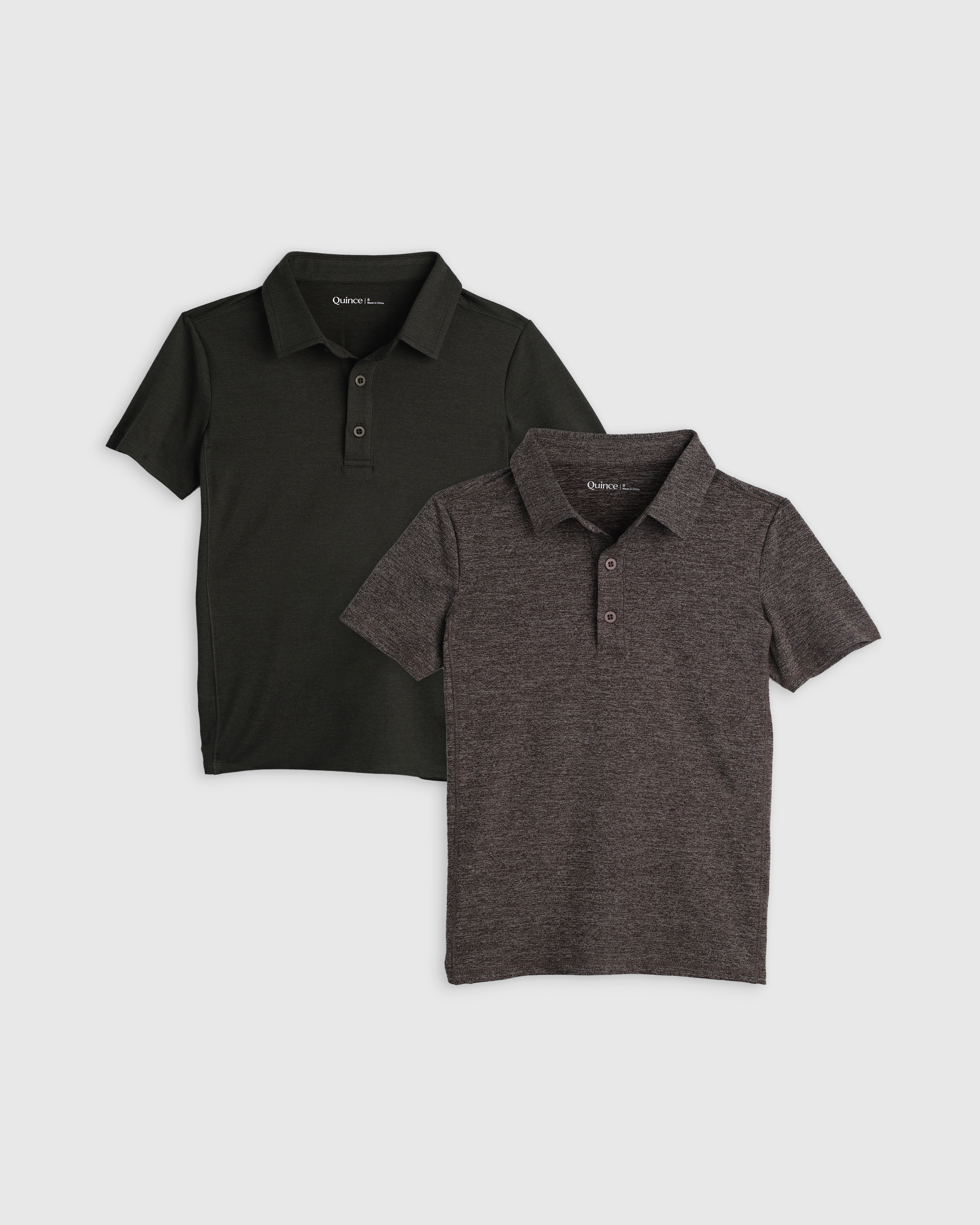 Shop Quince Flowknit Breeze Active Polo 2-pack In Charcoal/olive