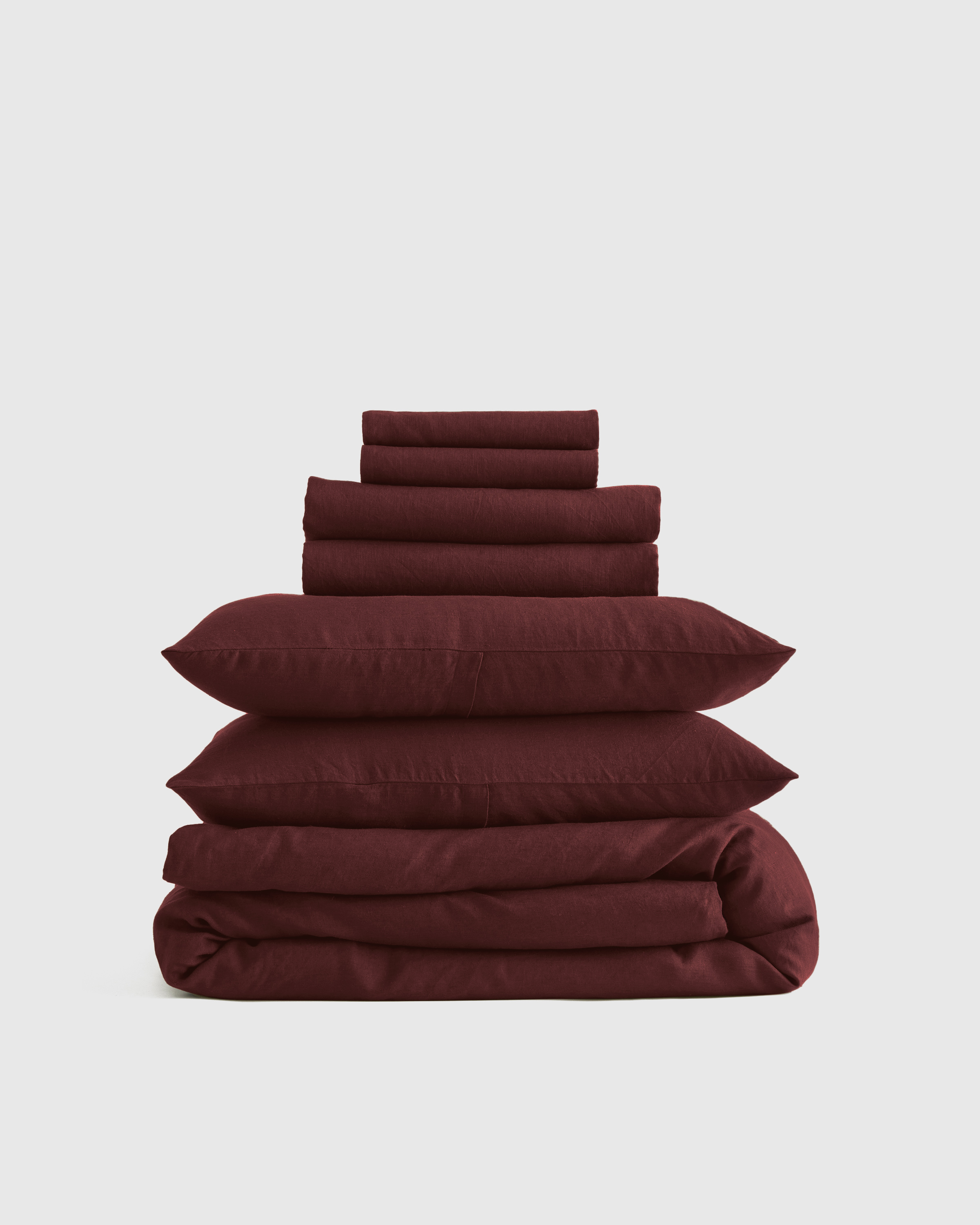 European Linen Deluxe Bedding Bundle in Terracotta King Size