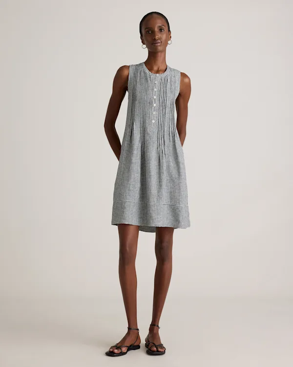 100% European Linen Sleeveless Swing Dress