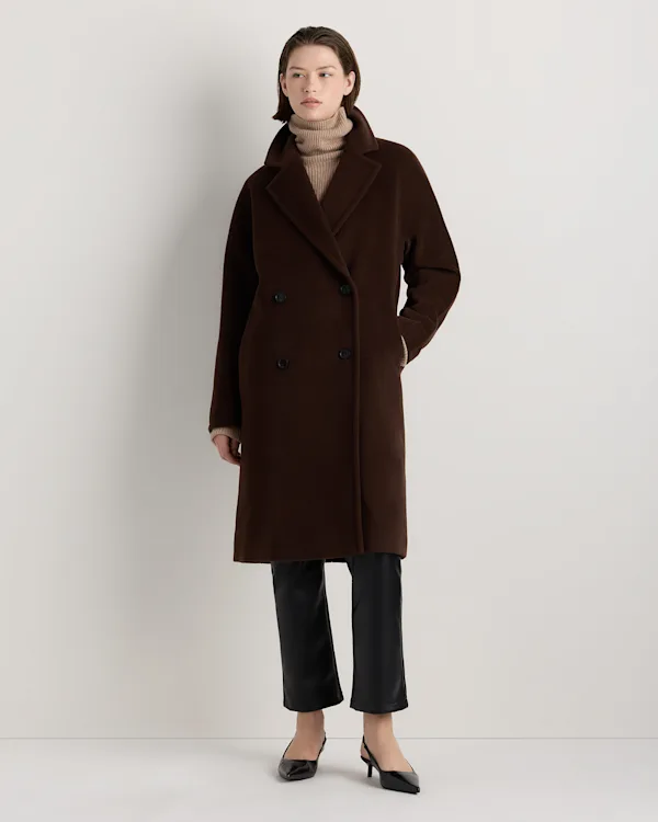 Wool Cashmere Double-Breasted Slouch Coat