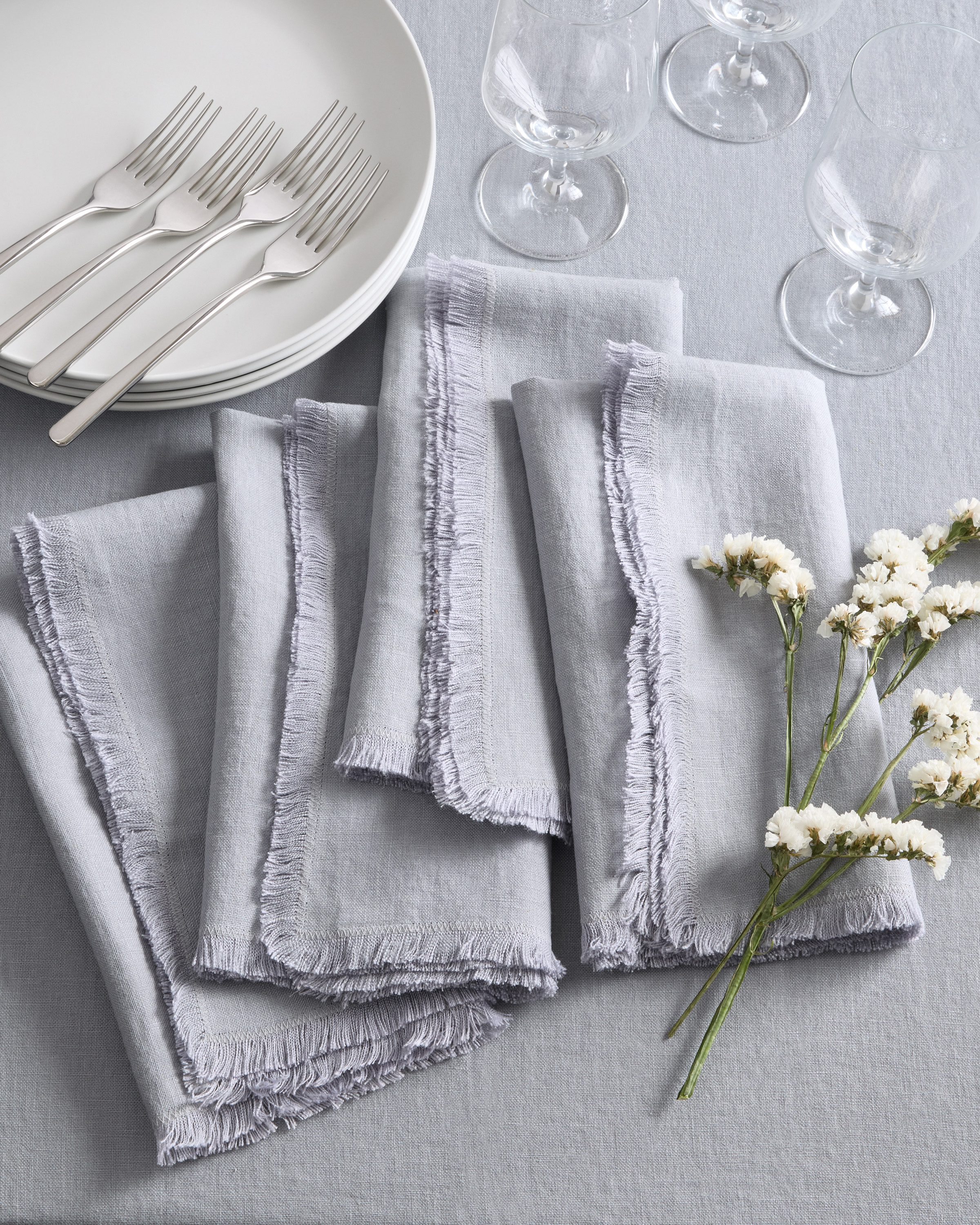 European Linen Fringe Napkins (Set of 8) - thumbnail 5