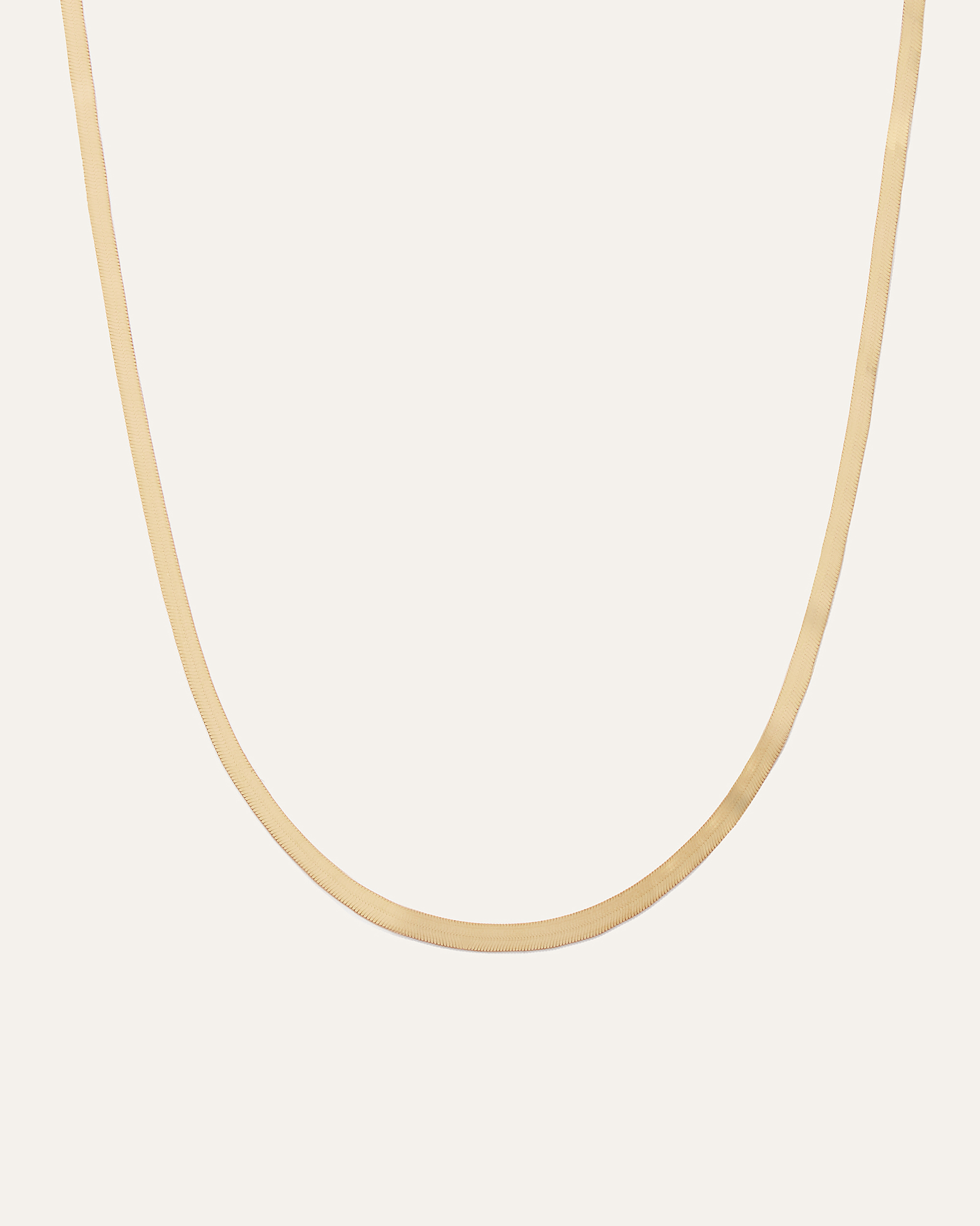 14K Gold Adjustable Herringbone Chain Necklace