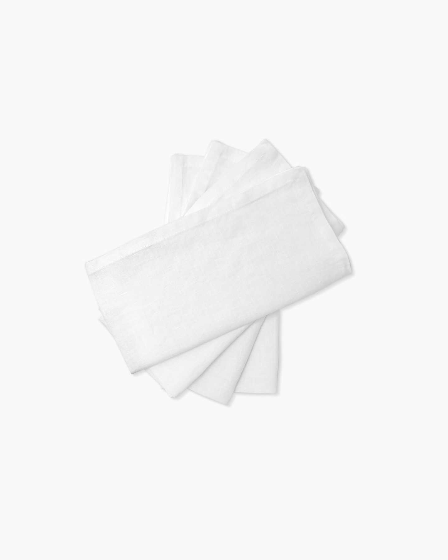 European Linen Napkins - White - 6 - Thumbnail