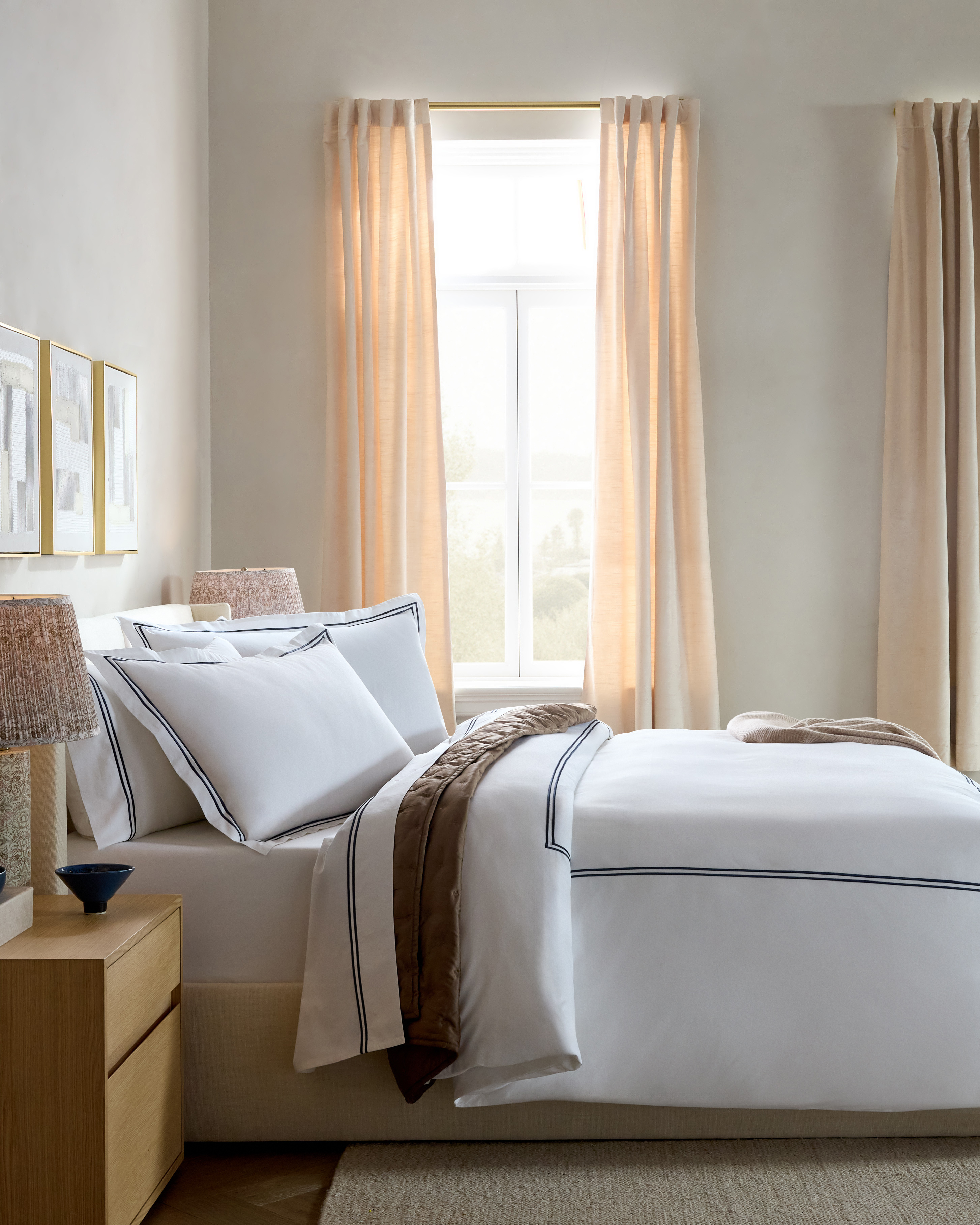 Classic Organic Percale Embellished Duvet Cover Set - thumbnail 4