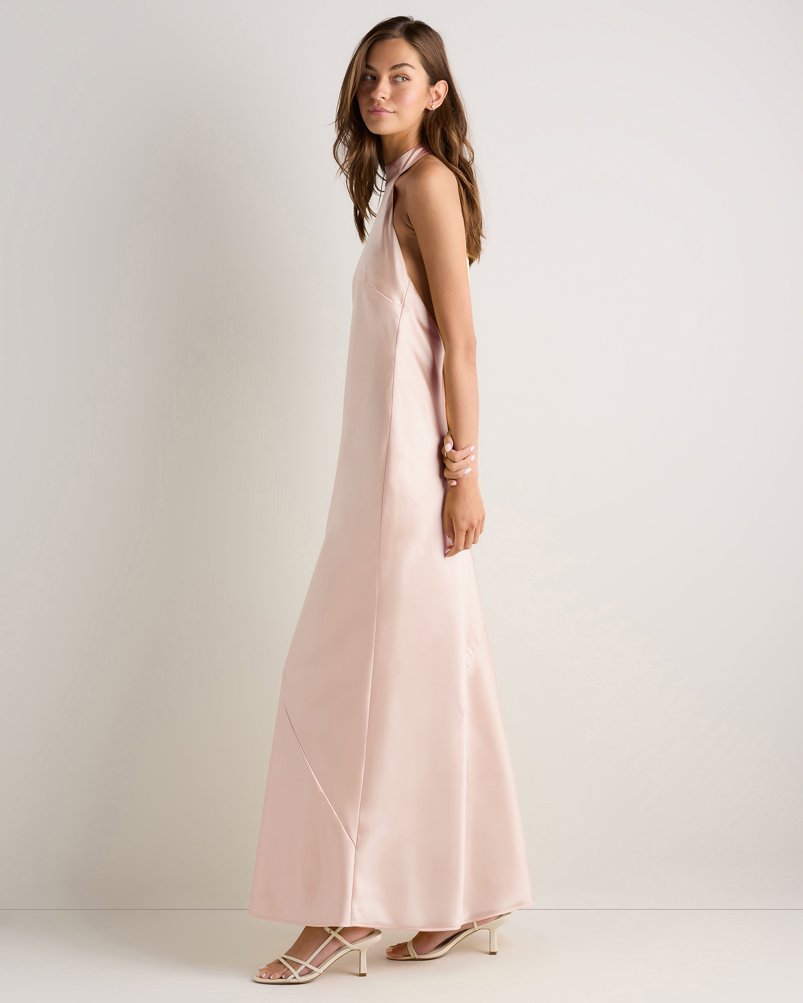 black silk dress long Amber Satin Slip Evening Gown- Style:White w/Pink Cupcake Mature Wedding Dresses With Sleeves * Dry clean or SHEIN BASICS Women's Backless