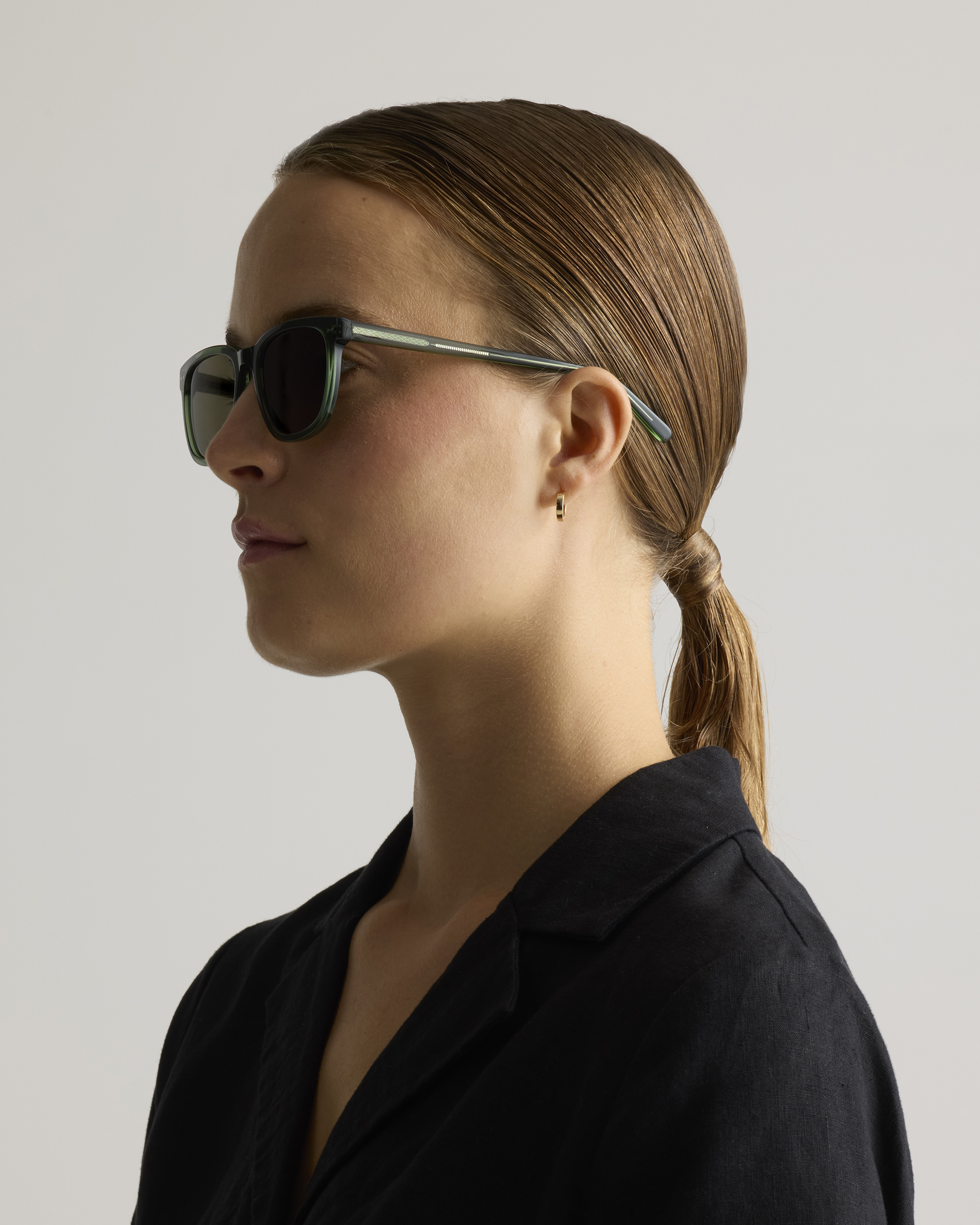 Athens Polarized Acetate Sunglasses in Clear Taupe with  display picture 1