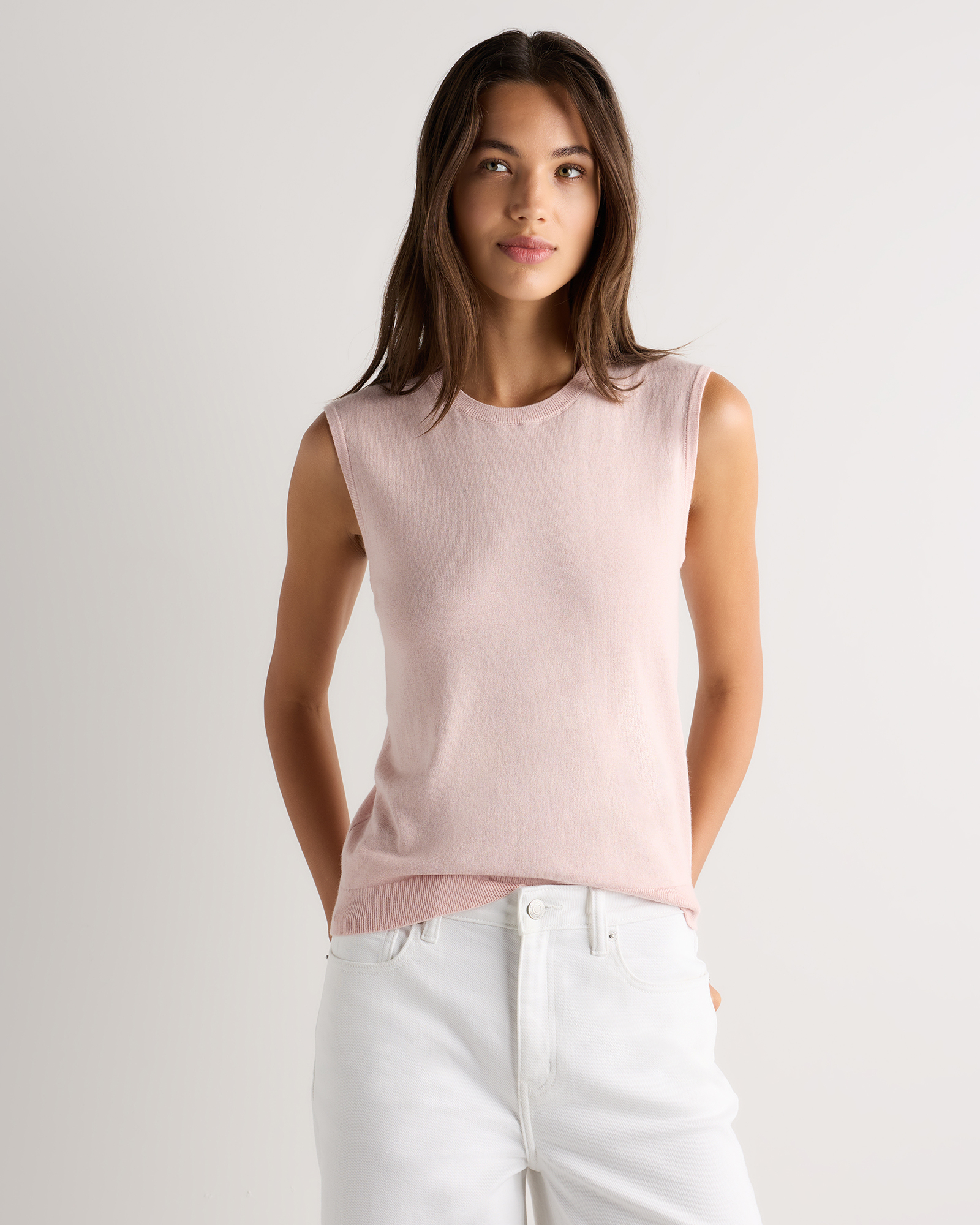 Lightweight Cotton Cashmere Sweater Tank