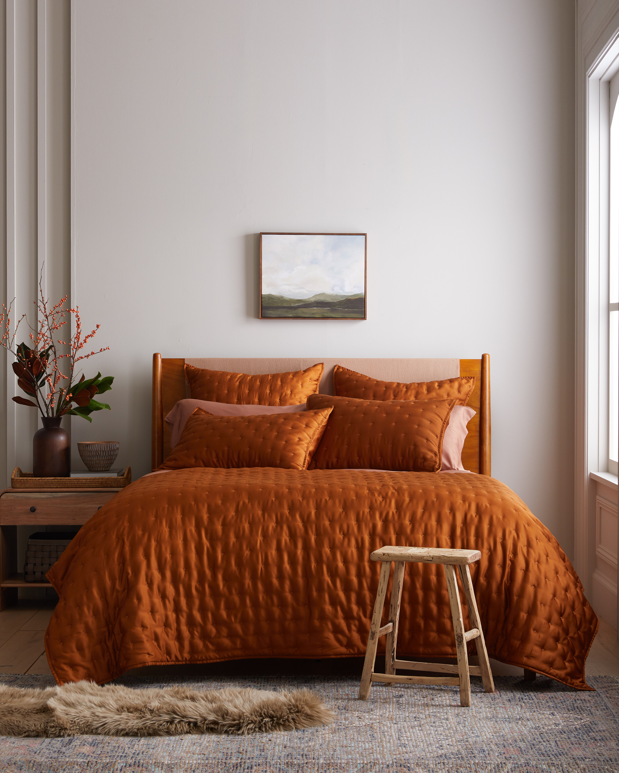 Shop Quince Organic Bamboo Lyocell Quilt In Terracotta