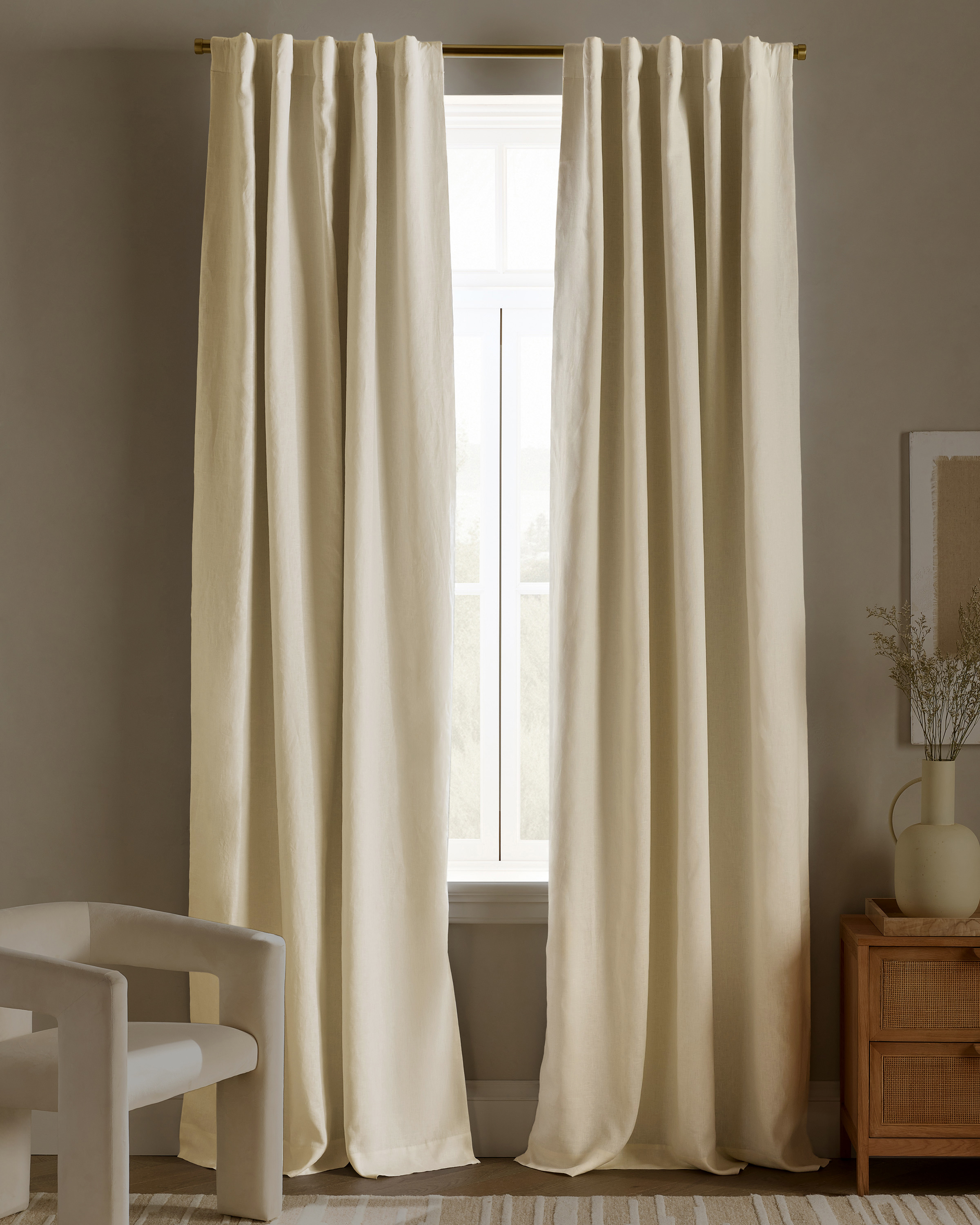 European Linen True Blackout Curtain - Single Panel