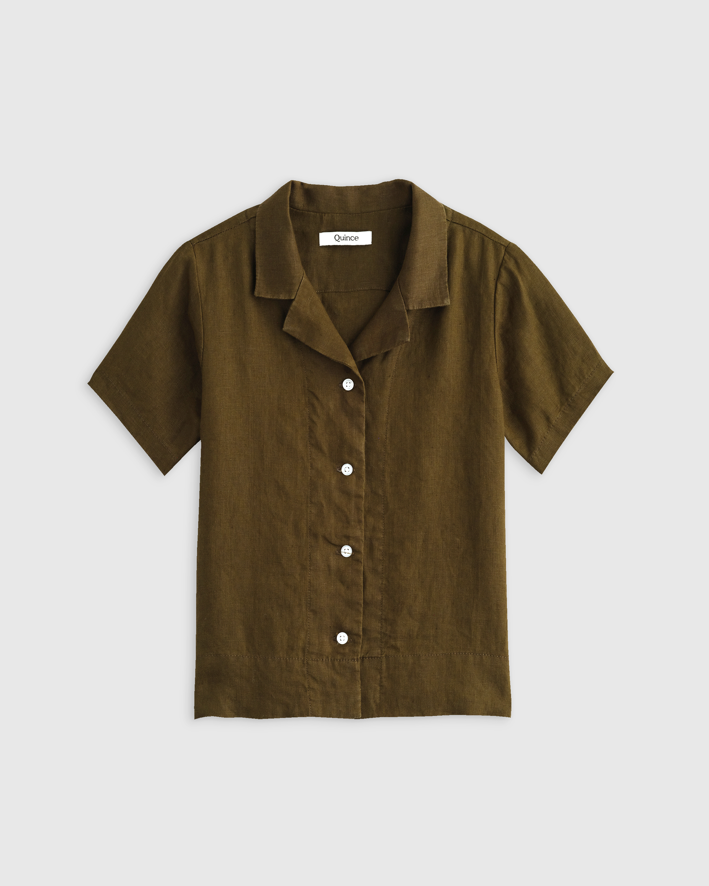 100% European Linen Short Sleeve Camp Shirt