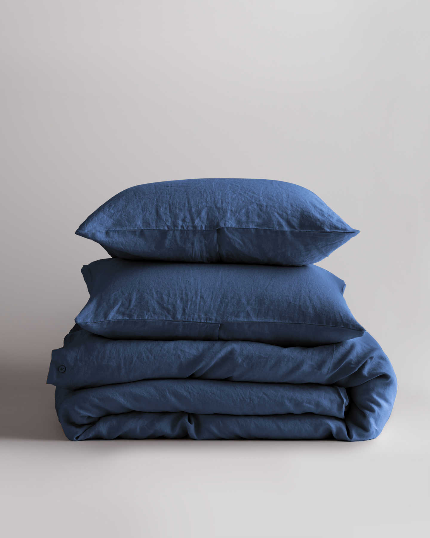 European Linen Duvet Cover Set - Indigo Blue