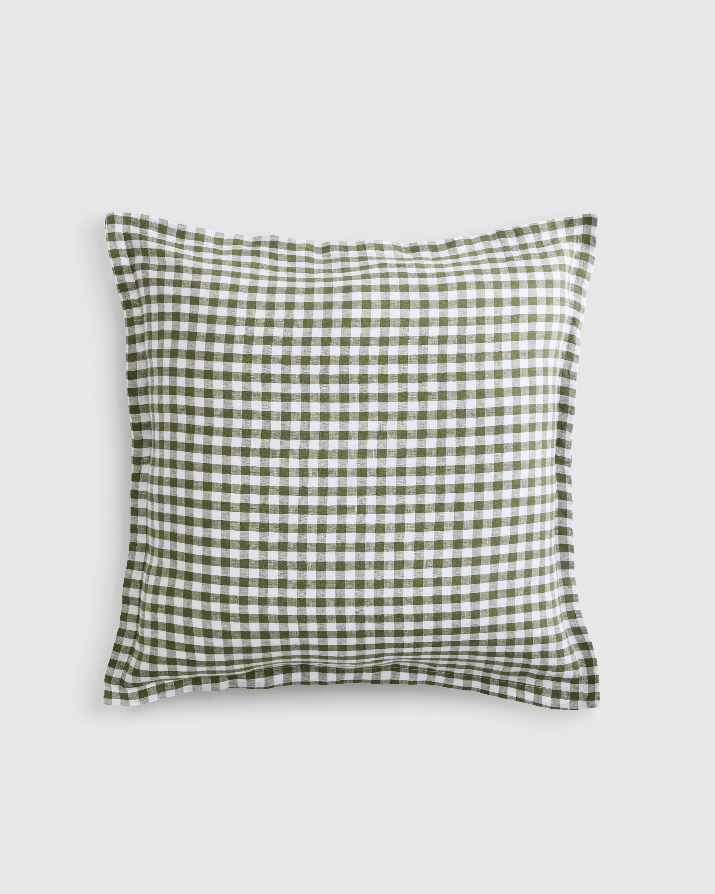 European Linen Gingham Euro Sham (color is cafe)