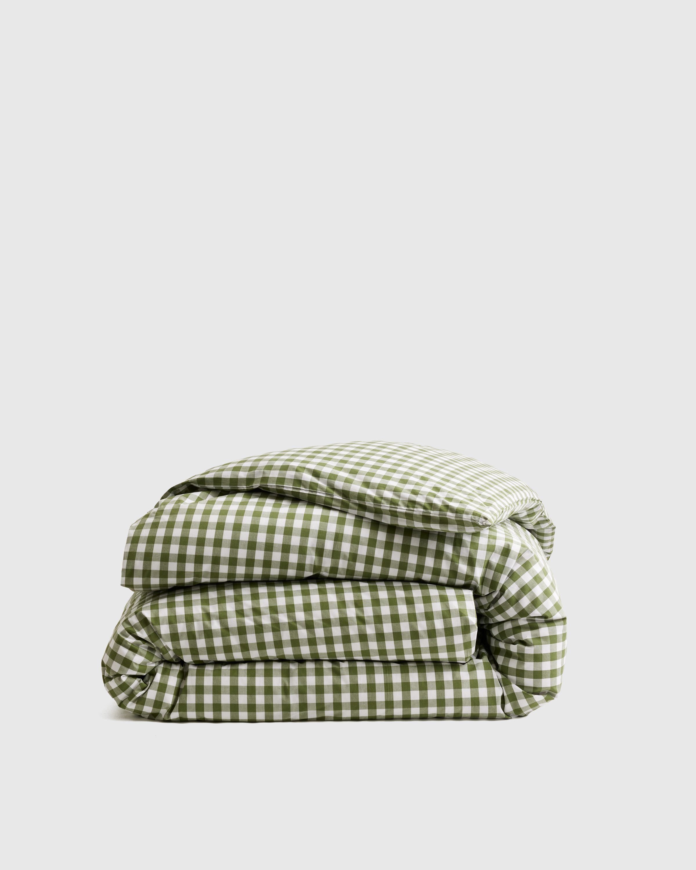 Organic Crisp Percale Gingham Duvet Cover