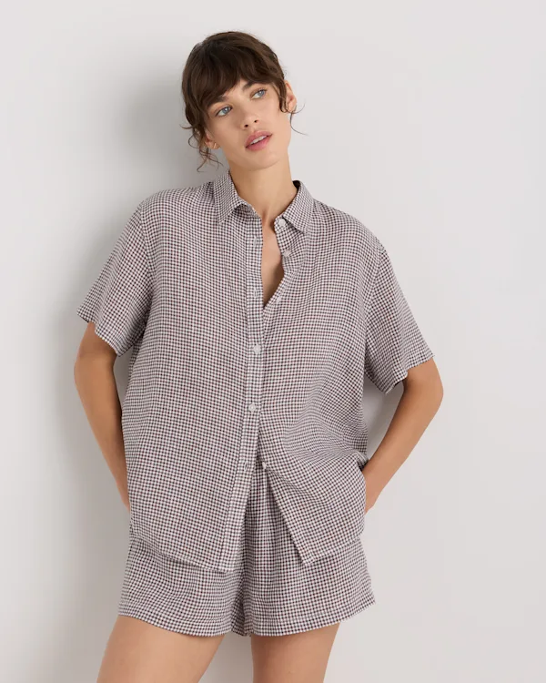 100% European Linen Shorts Pajama Set