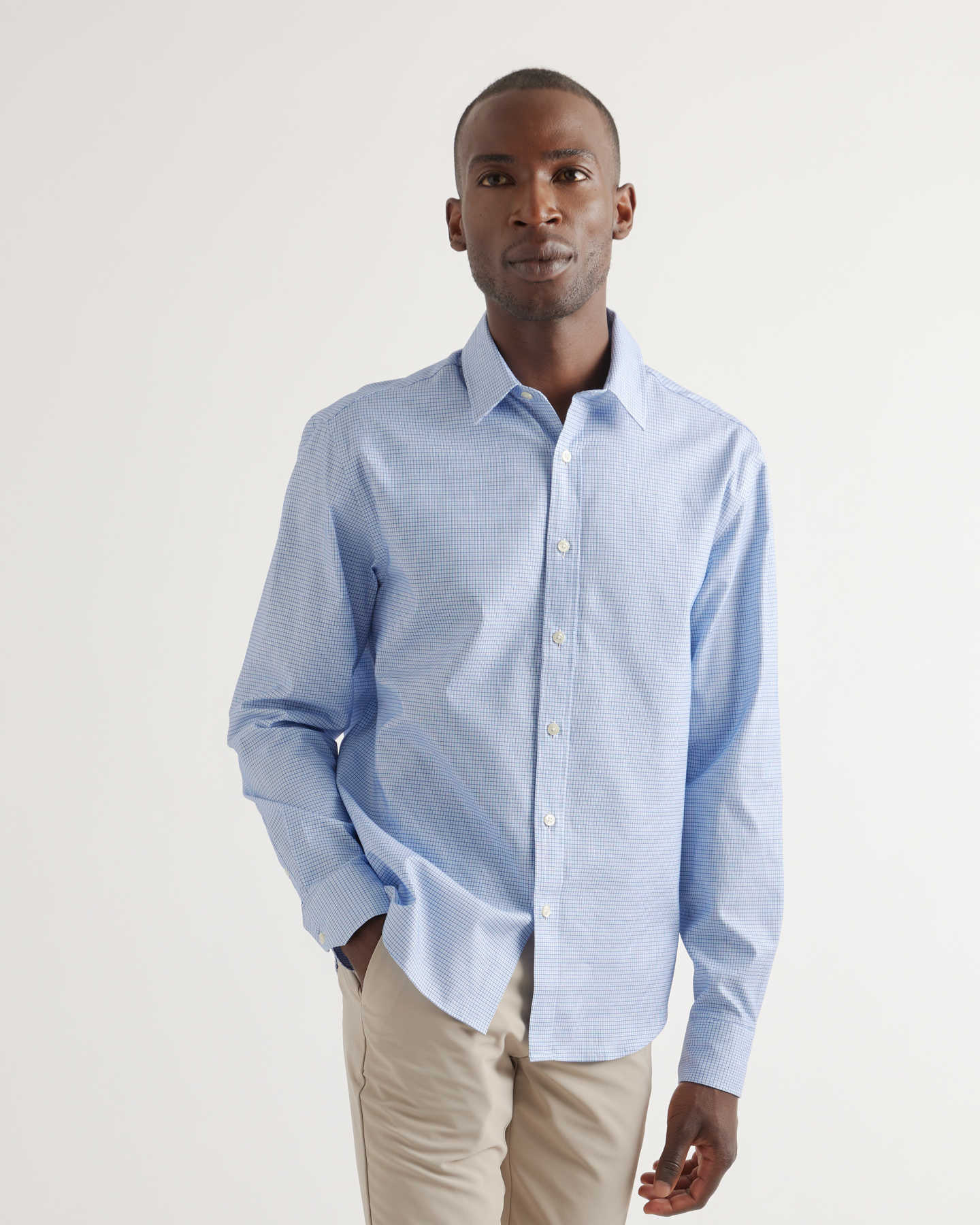 The Untucked Dress Shirt - Blue Check