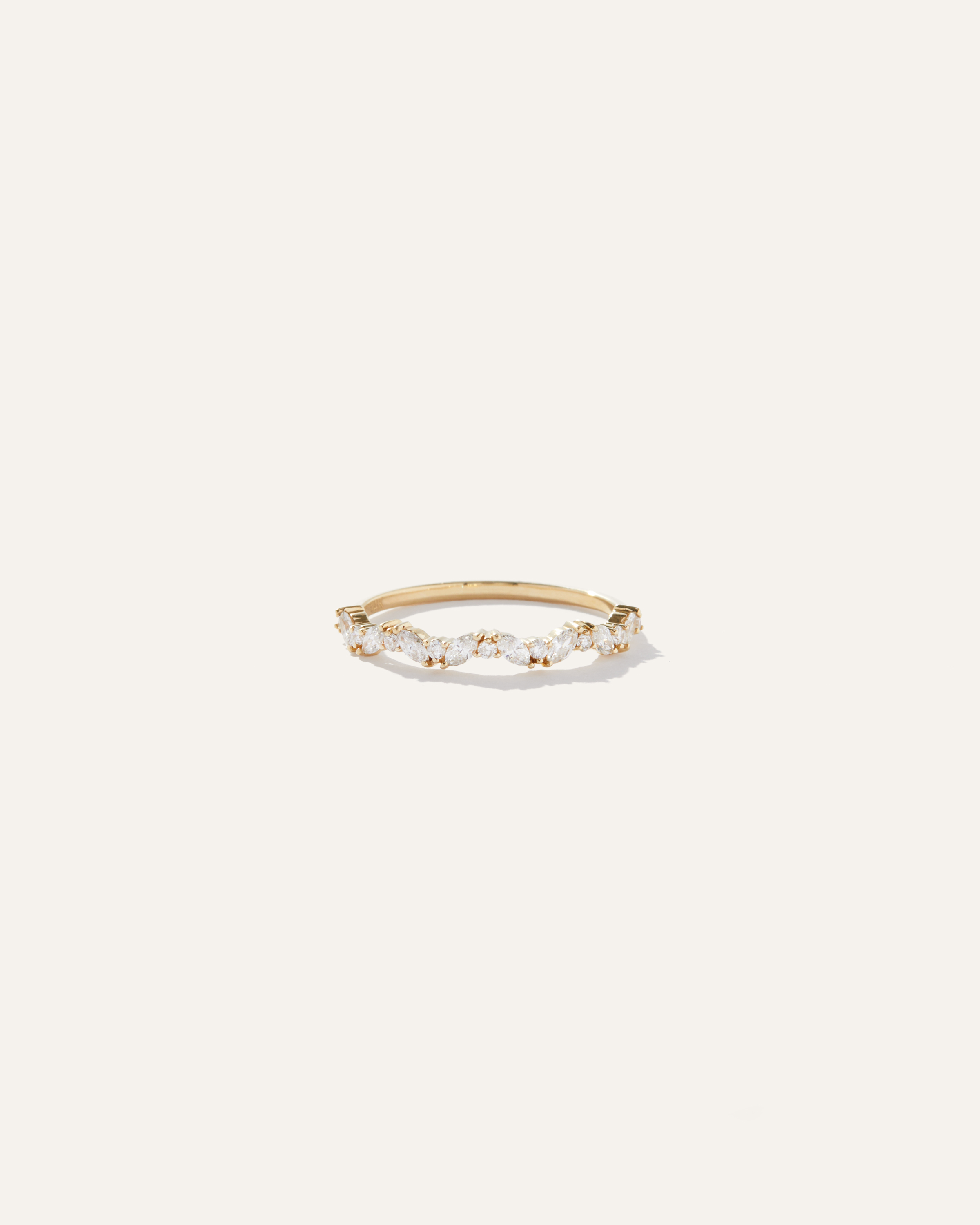 Quince Women's 14k Gold Diamond Slanted Marquise And Round Band Rings In Yellow Gold
