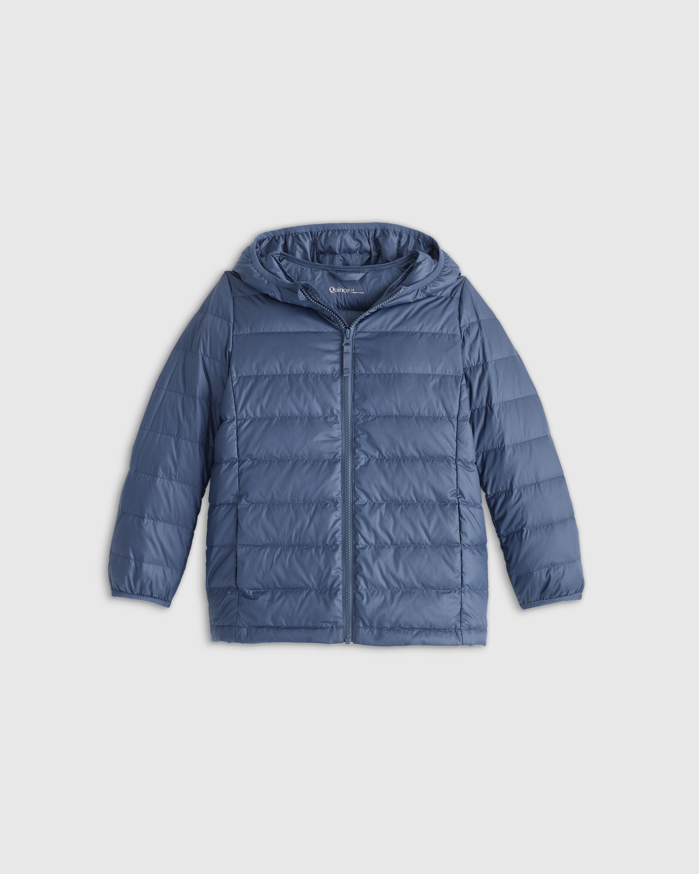 Shop Quince Lightweight Down Hooded Puffer Jacket In Blue Fusion