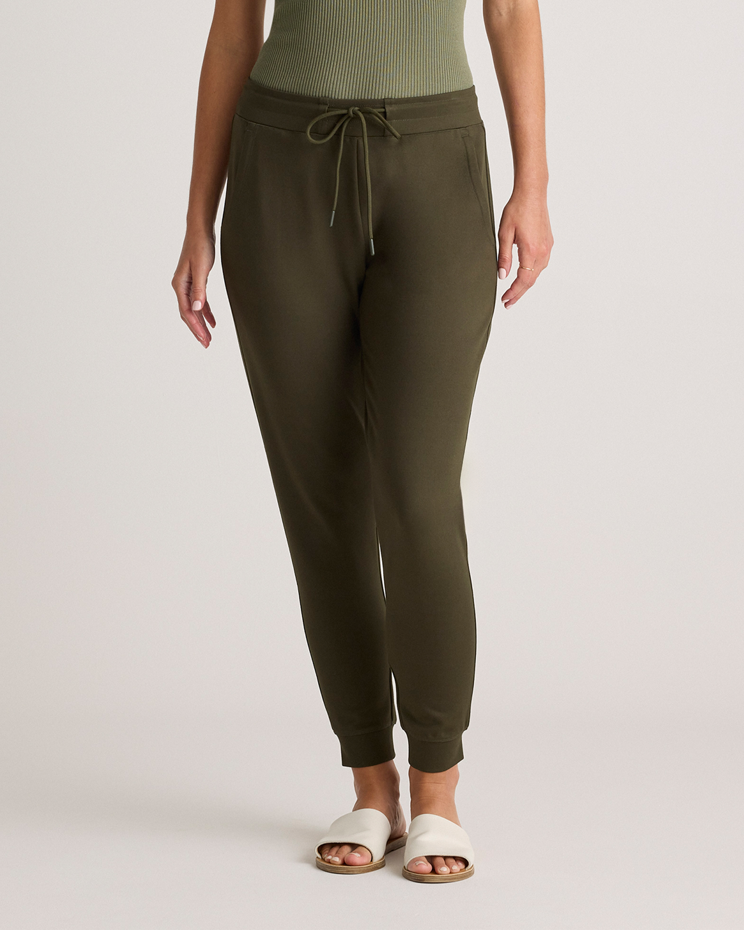 Shop Quince Women's Ultra-stretch Ponte Jogger Pants In Olive