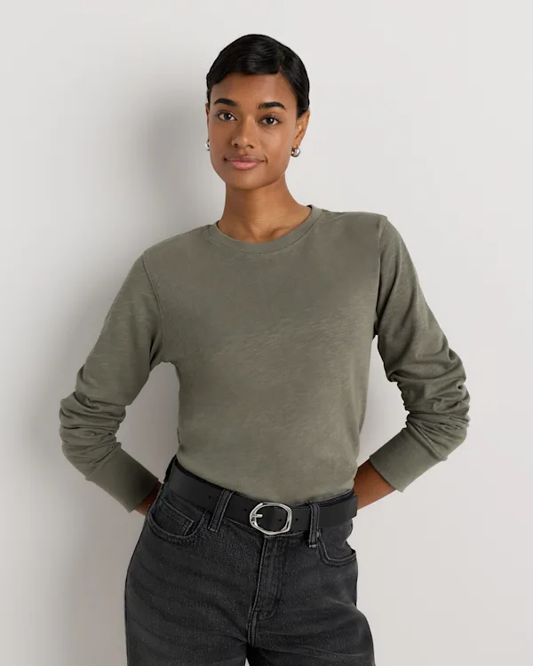 100% Organic Cotton Slub Long Sleeve Tee