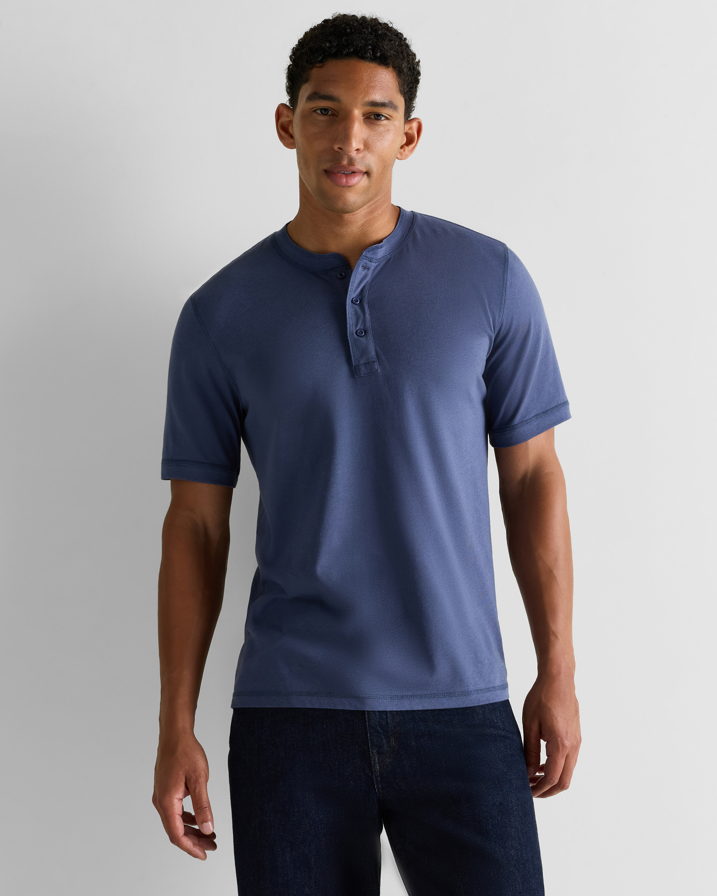 Cotton Modal Short Sleeve Henley Tee