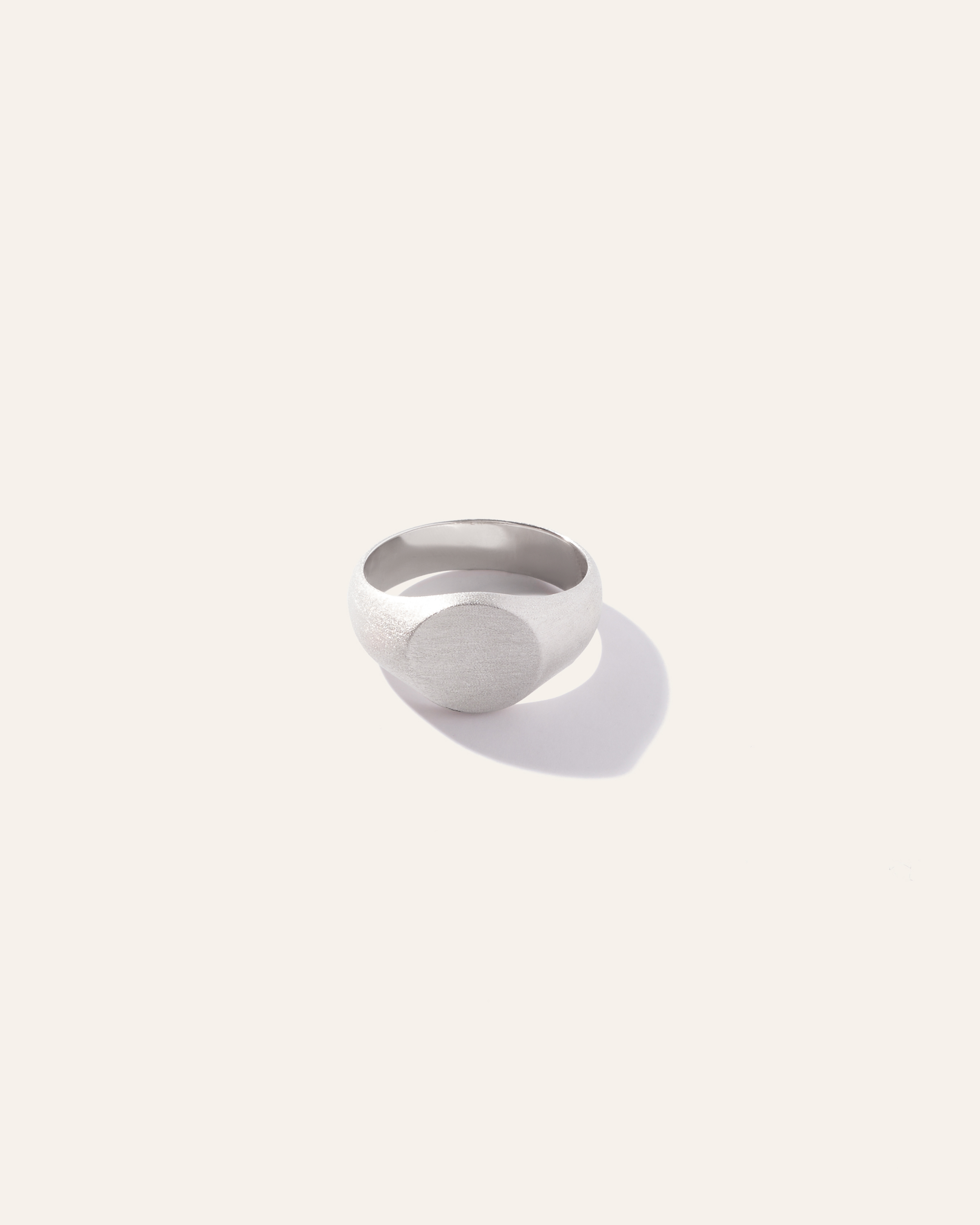 Silver Bold Round Signet Ring
